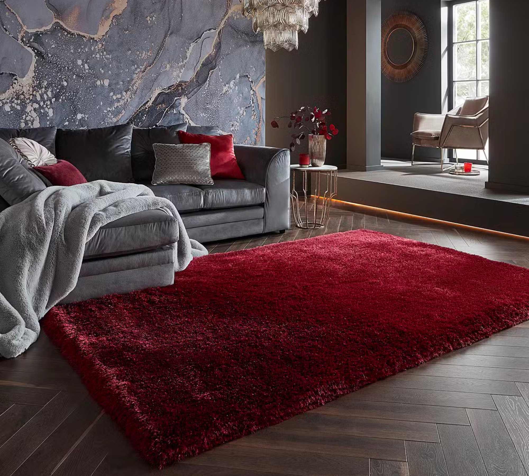 Pearl Teppich Kunstfaser Rot 200 x 290 cm
