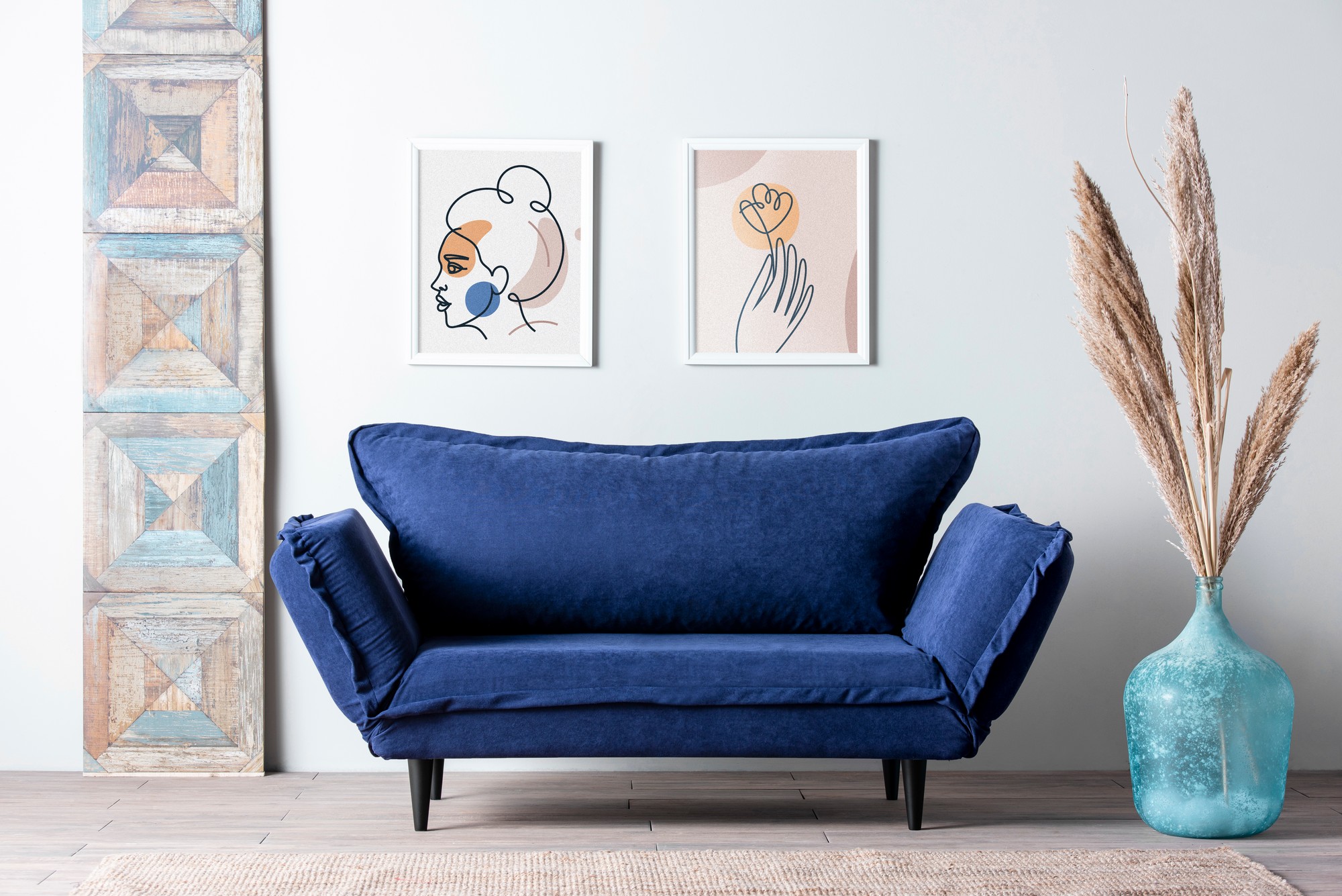 Vino Daybed Schlafsofa 2-Sitzer Navy Blau