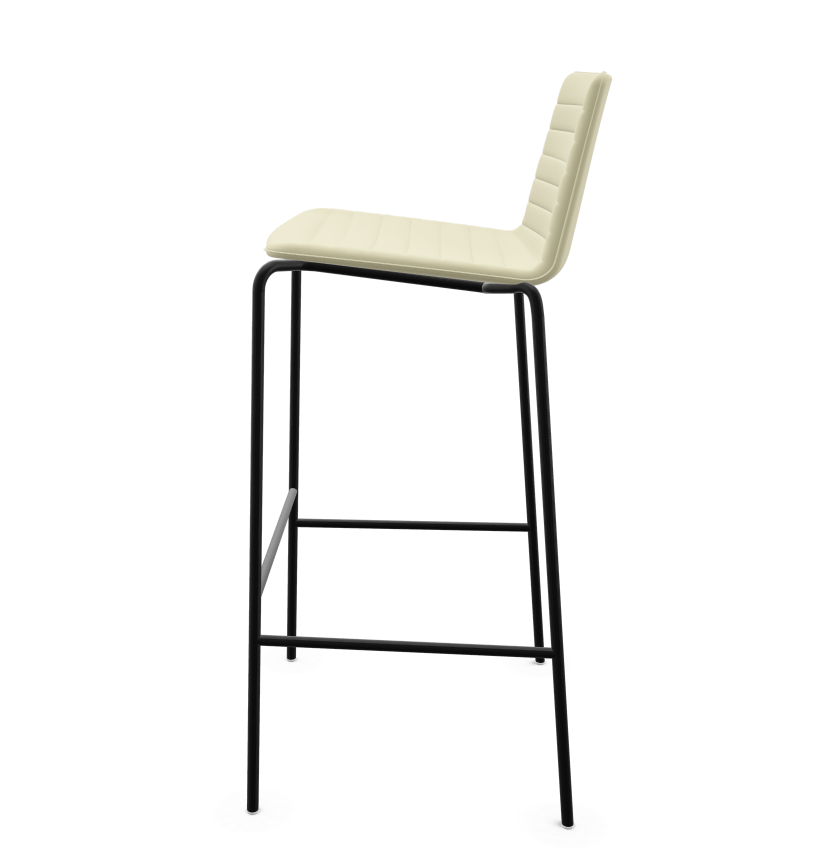 Flex Barhocker Leder Aluminium Weiß