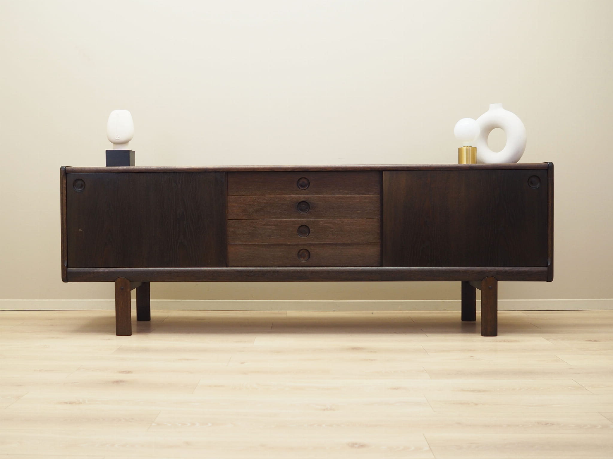 Vintage Sideboard Eichenholz Braun 1970er Jahre