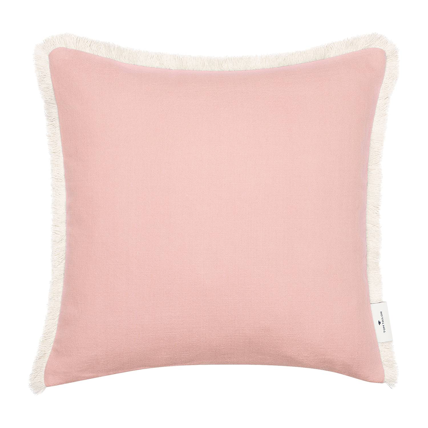 Fringed Cotton Kissenbezug Baumwolle Rosa