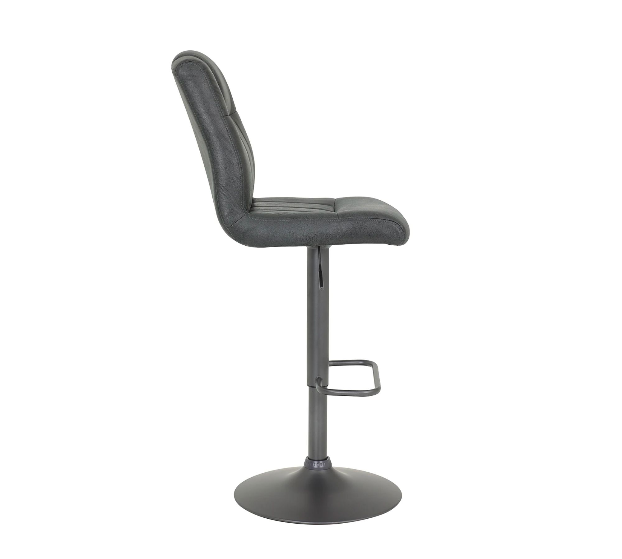 2x Bar stool Microfiber Steel Anthracite