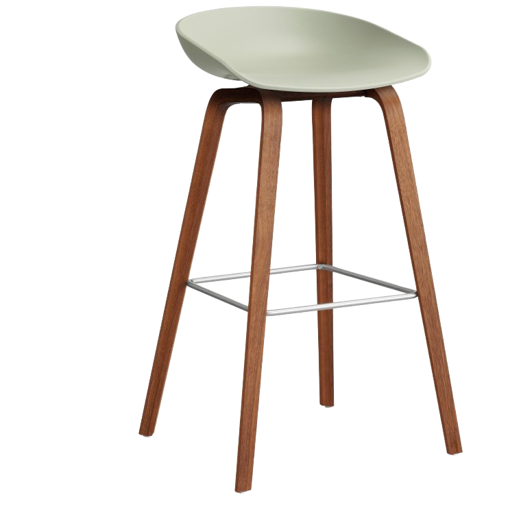 AAS32 Barhocker Walnuss Pastellgrün