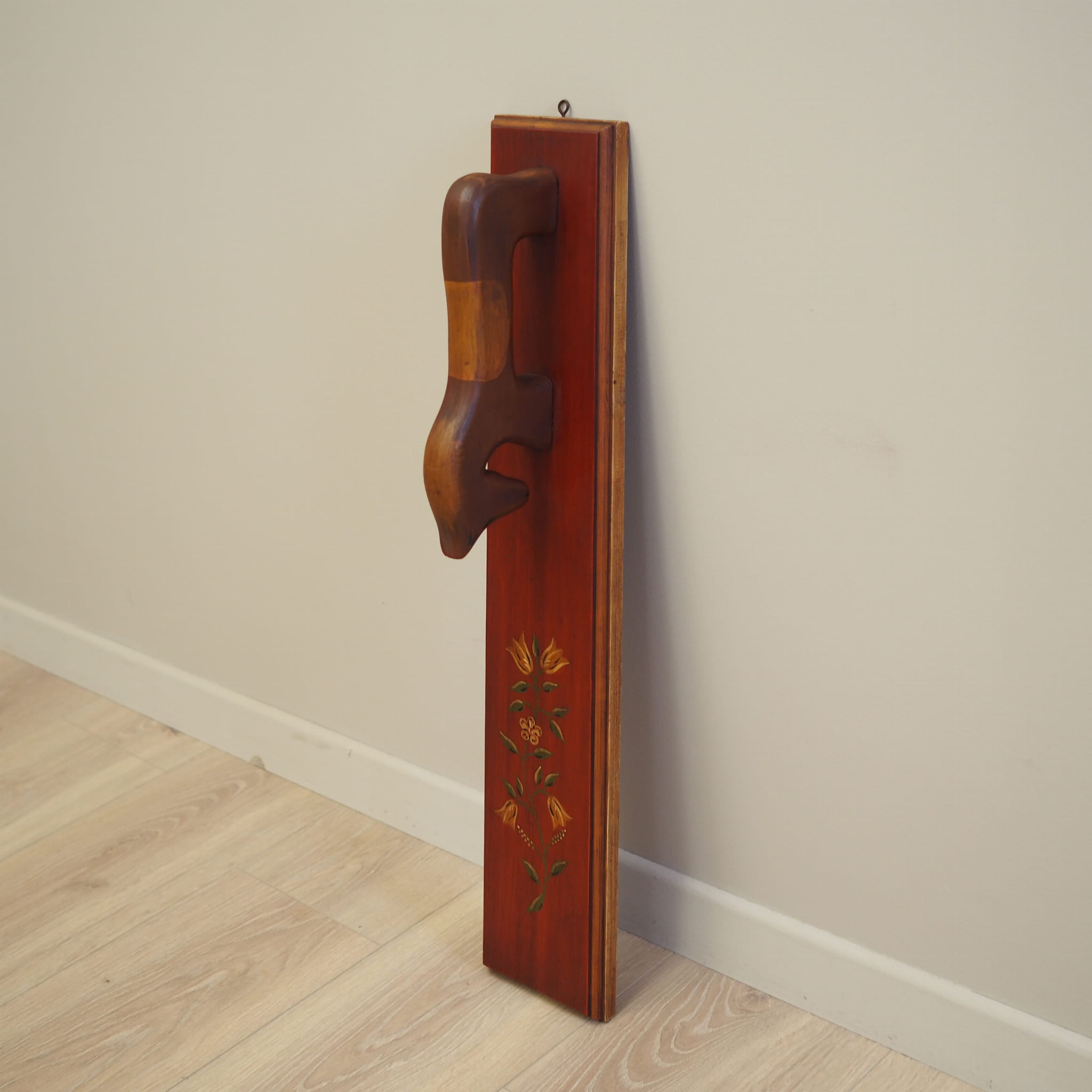 Vintage Wandschmuck Holz Braun 1970er Jahre