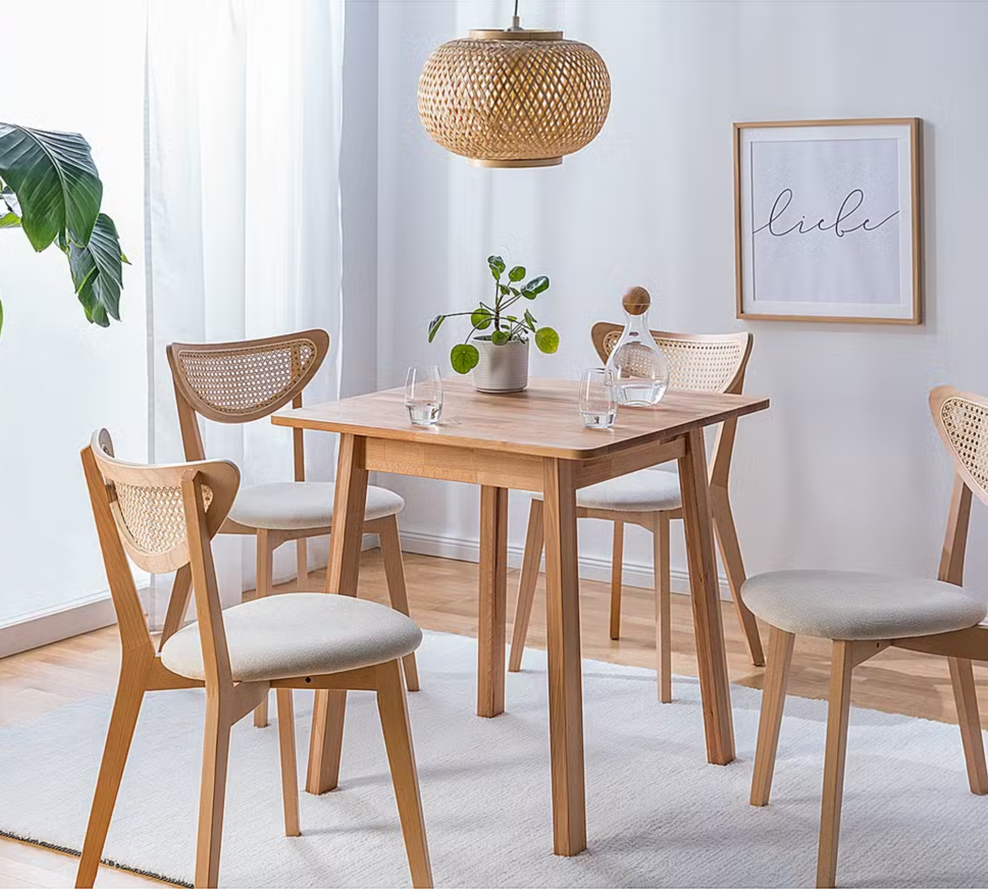 Pendant lamp natural fiber plant leaf