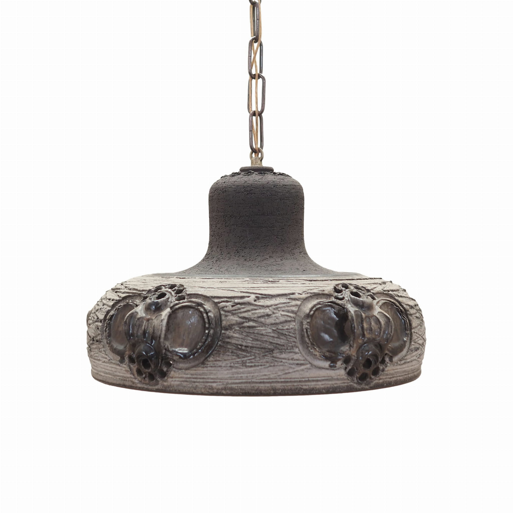 Vintage Lampada a sospensione Ceramica Grigio Anni '60