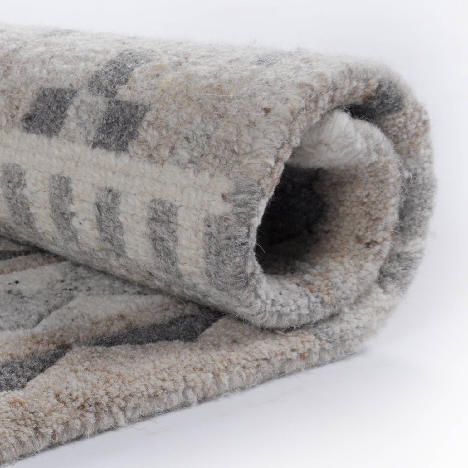 Nakarta 6030 Teppich Schurwolle Grau 60 x 90 cm