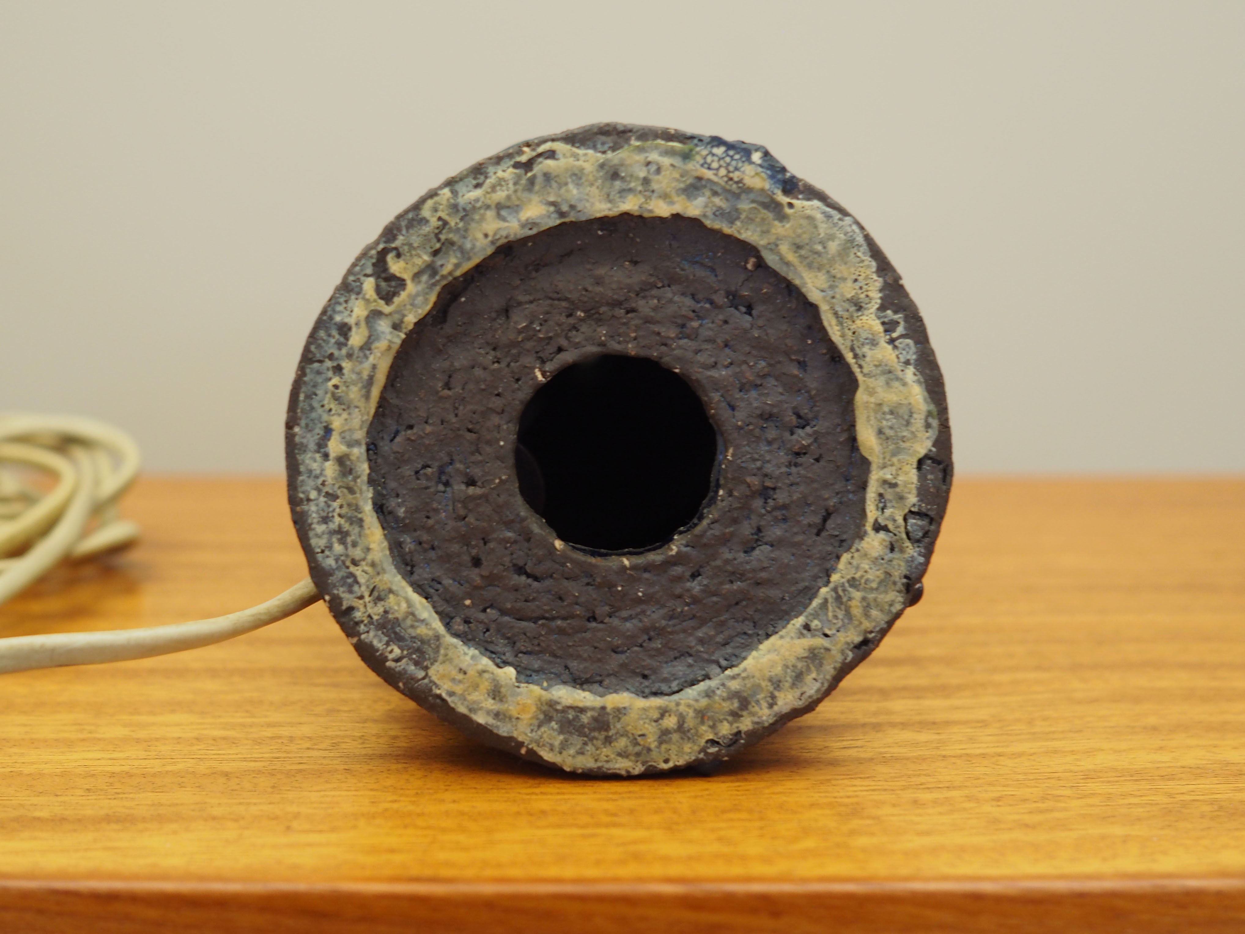 Tischlampe Keramik Blau 1960er Jahre