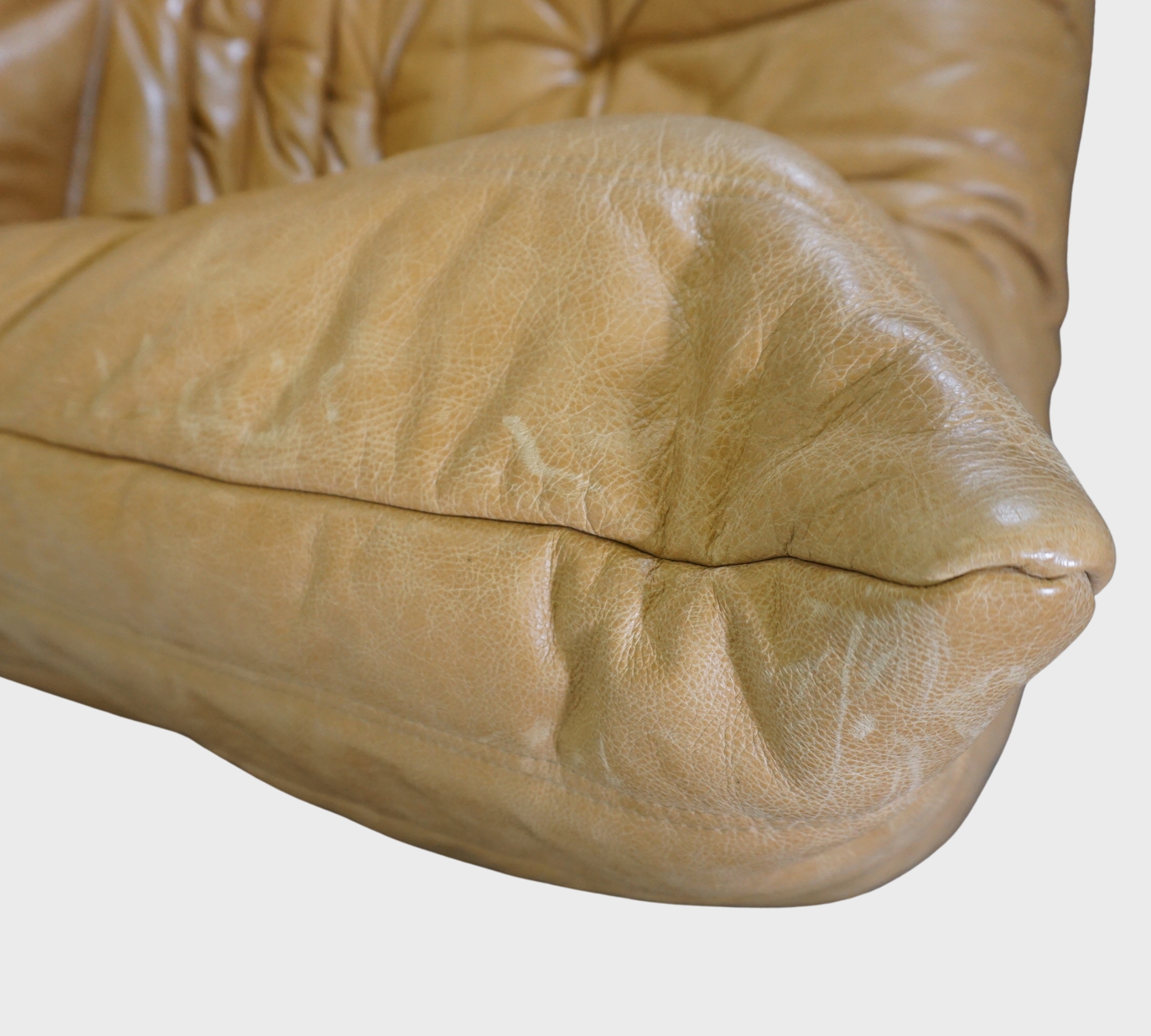 Togo Ecksofa Pull-Up-Leder Kamelbraun