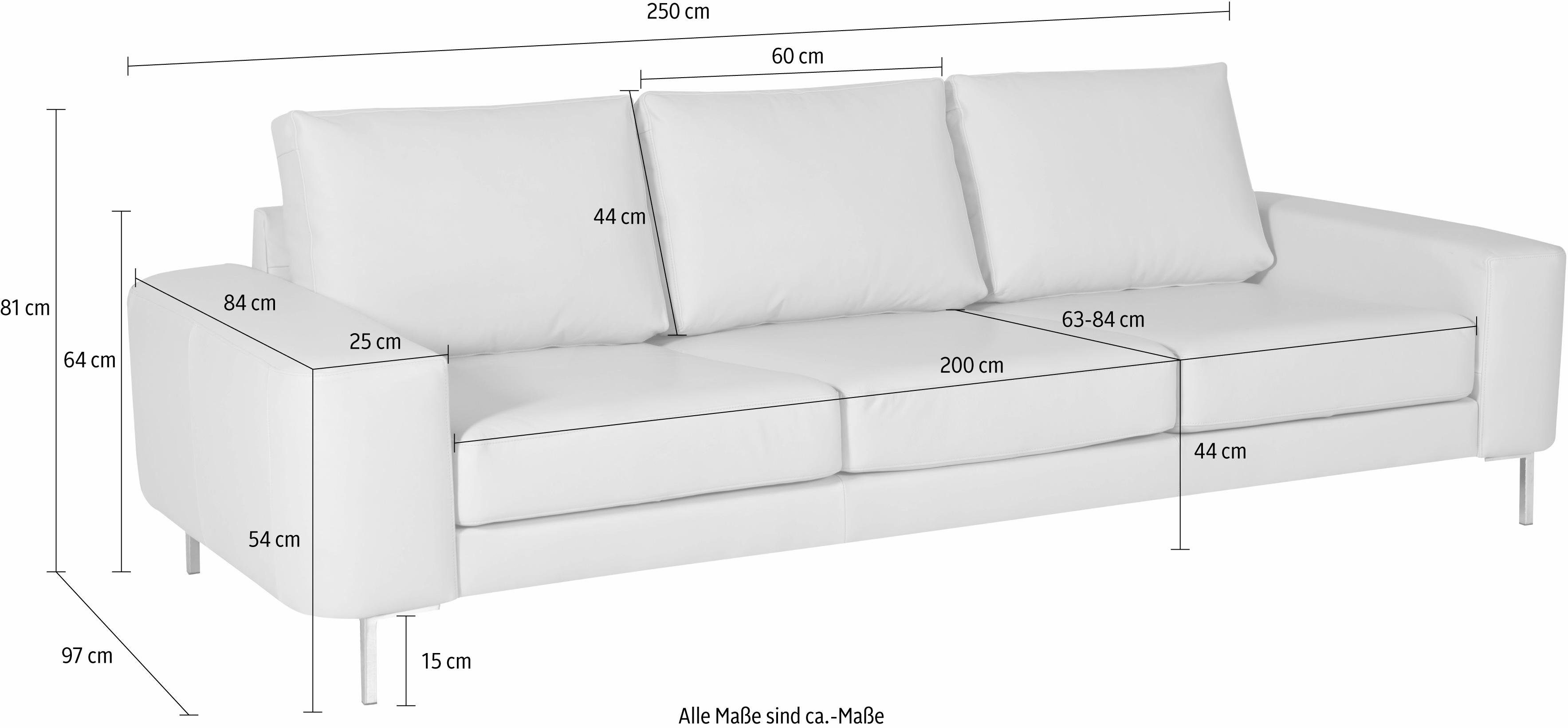 Lexgaard Sofa 3-Sitzer Rustico-Leder Metall Dunkelbraun