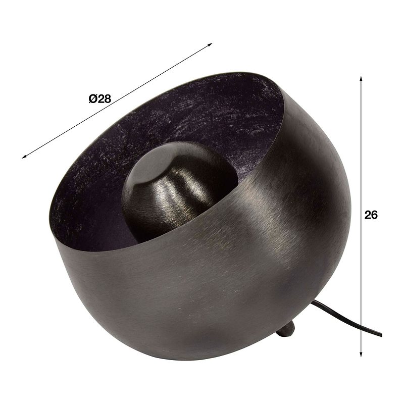 Tischleuchte Metall Schwarz Nickel