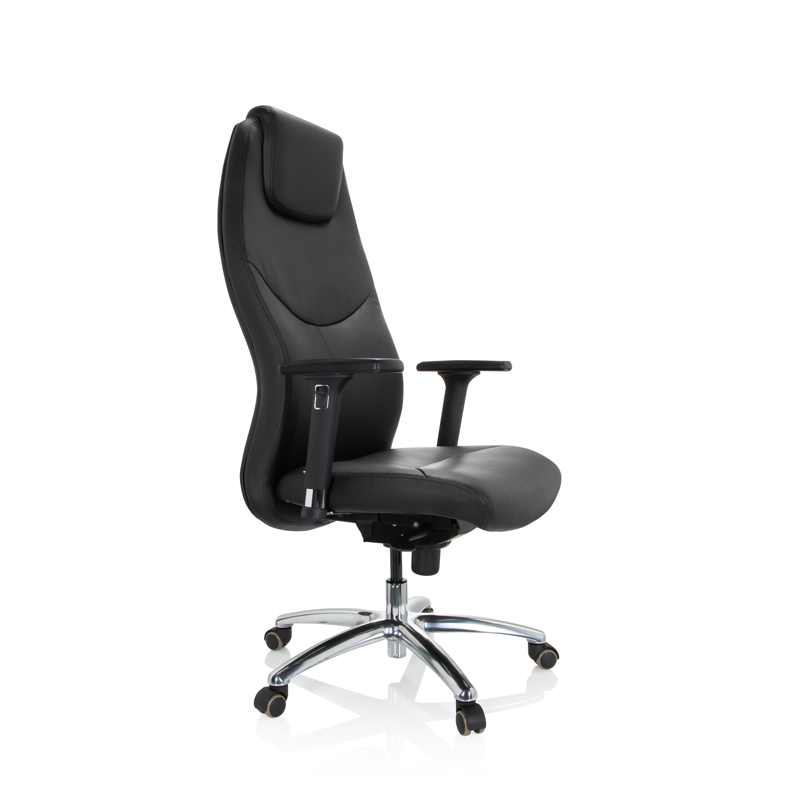 FERRARA Bürostuhl Leder Schwarz