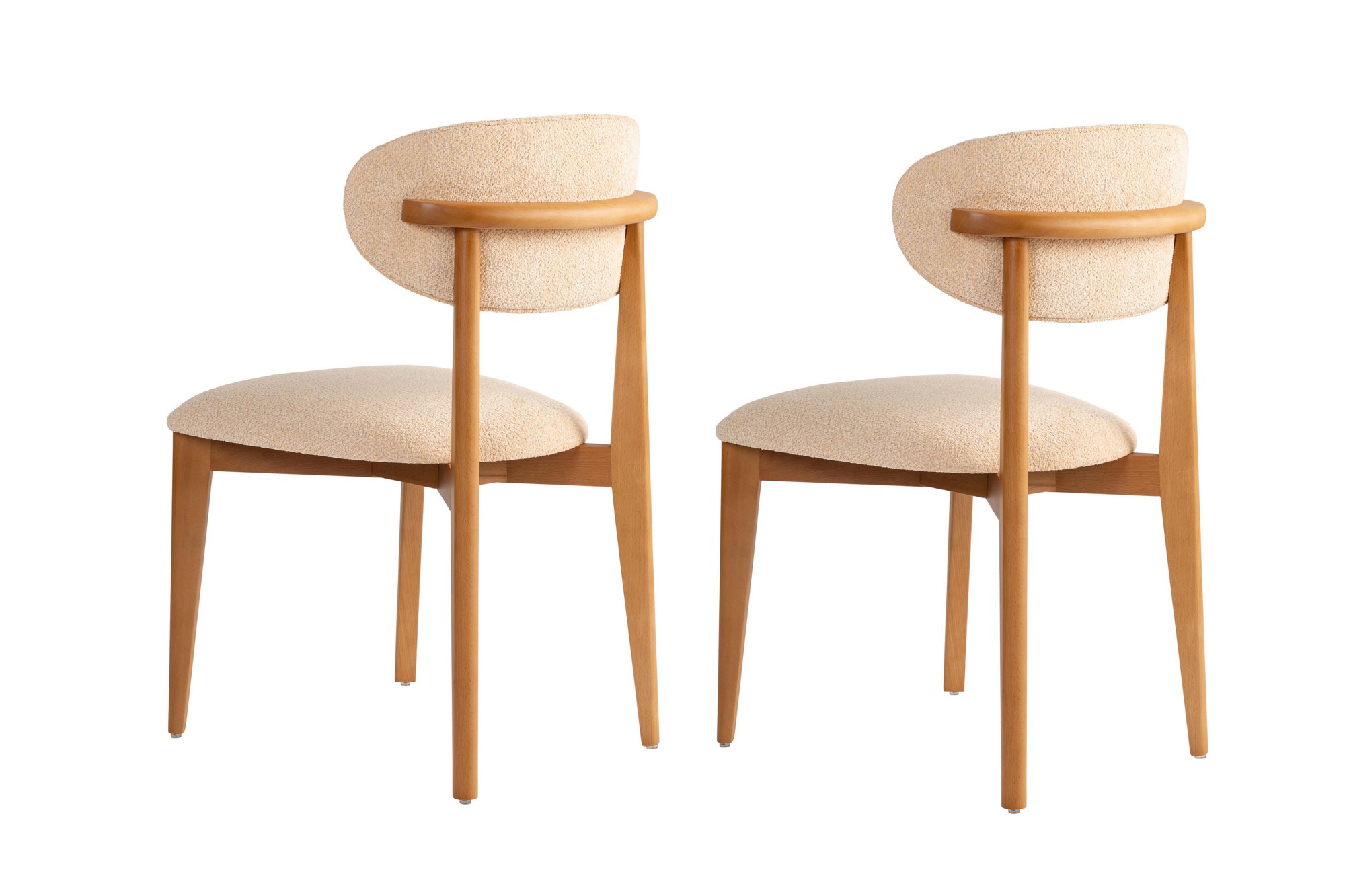 2x Lionte Dining chair Wood veneer Cream white