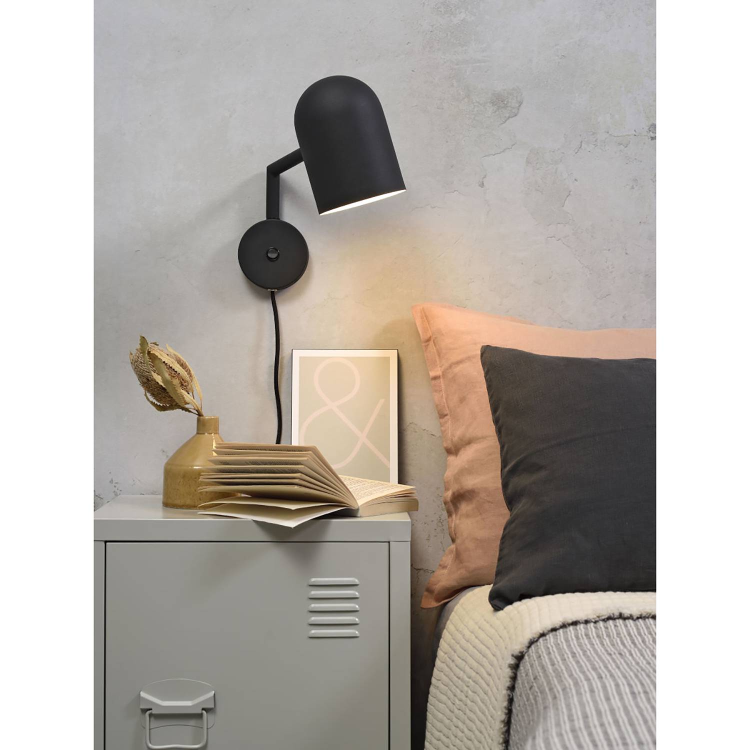 1-Flame Wall Lamp Marseille Iron Black