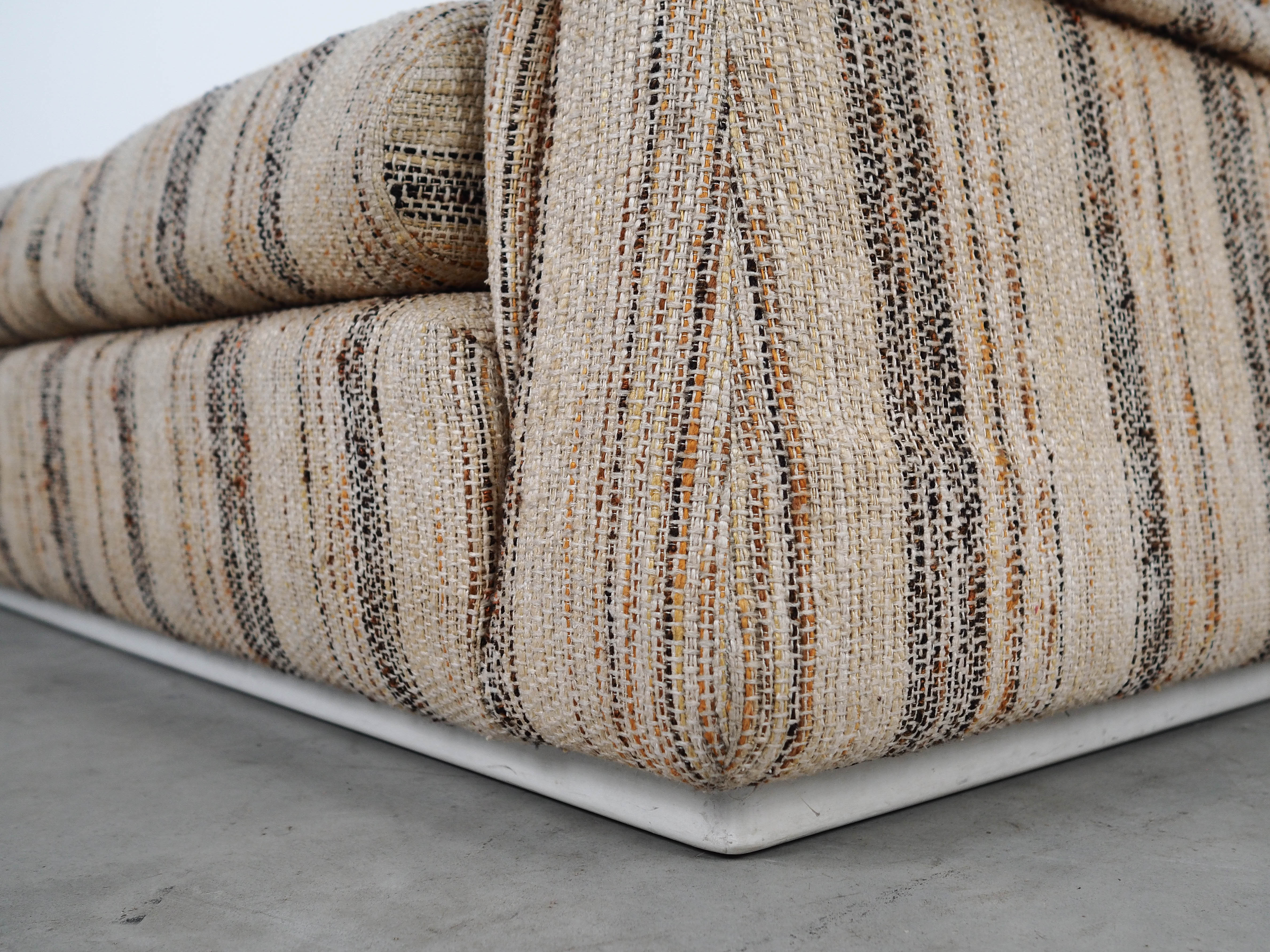 Saporiti Sofa 3-seater Fabric Beige Wood 1960s