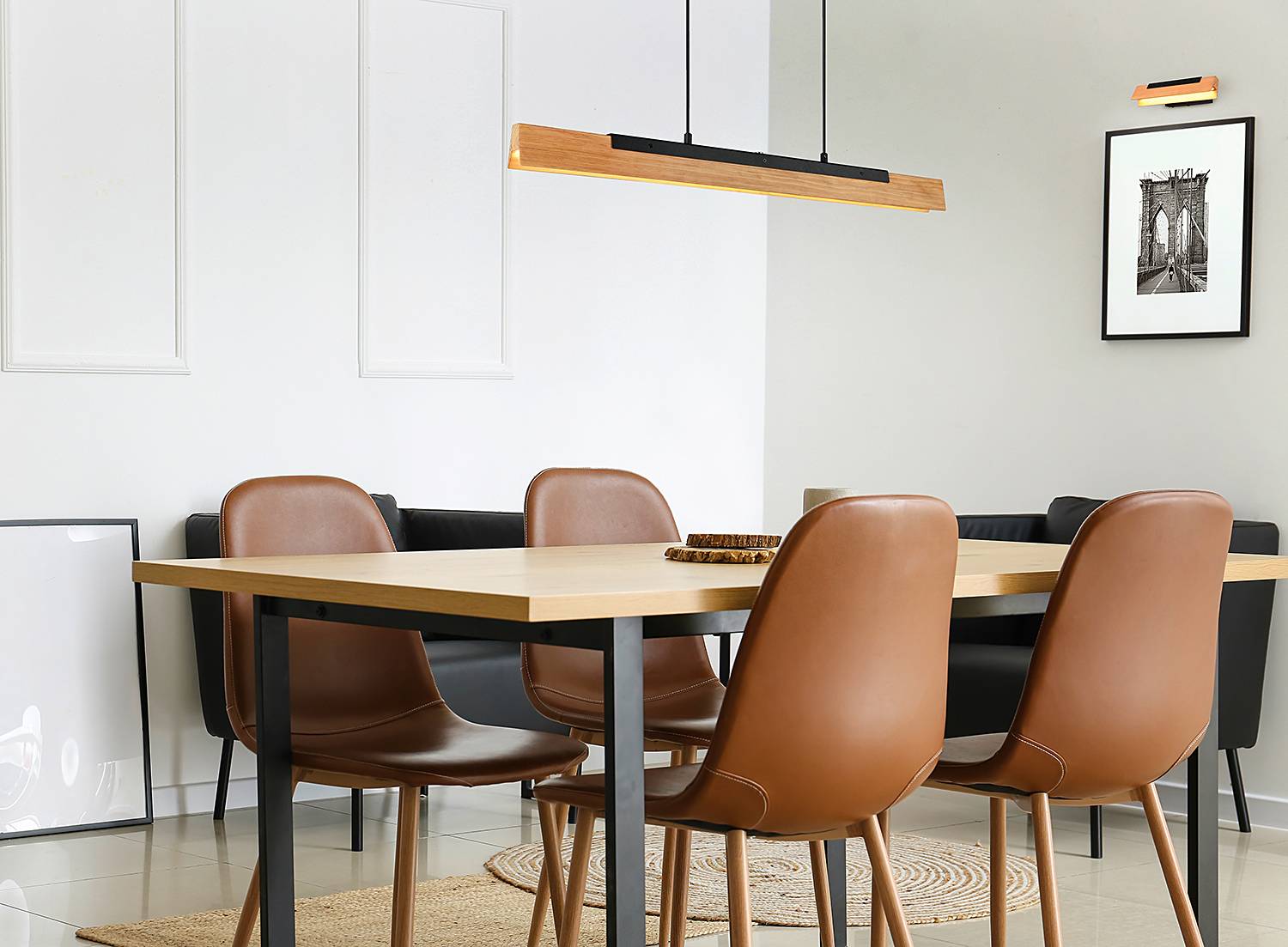 Kerala LED pendant light Pine Steel 1-flame