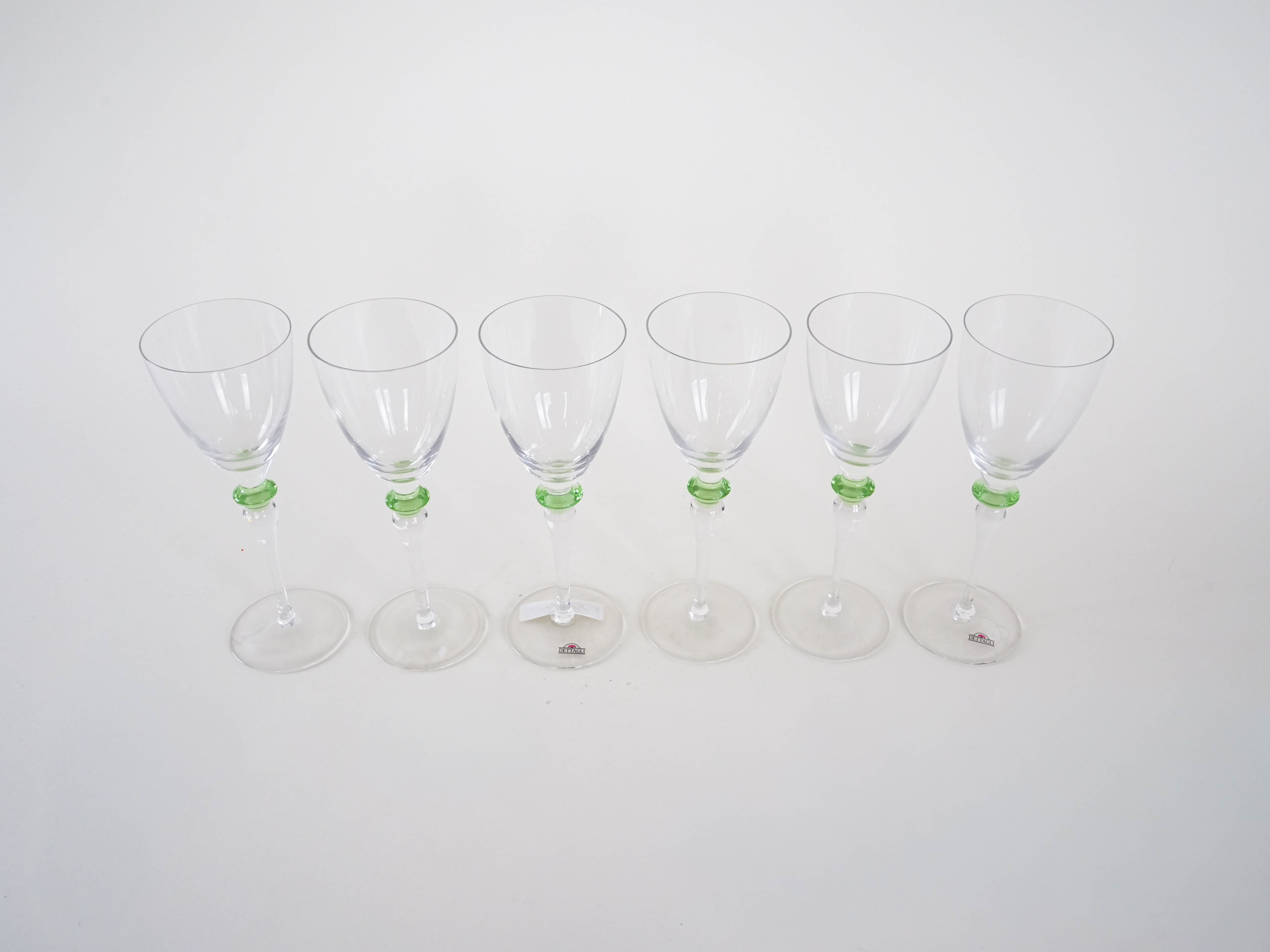 Set of Six Glasses Transparent 1970s