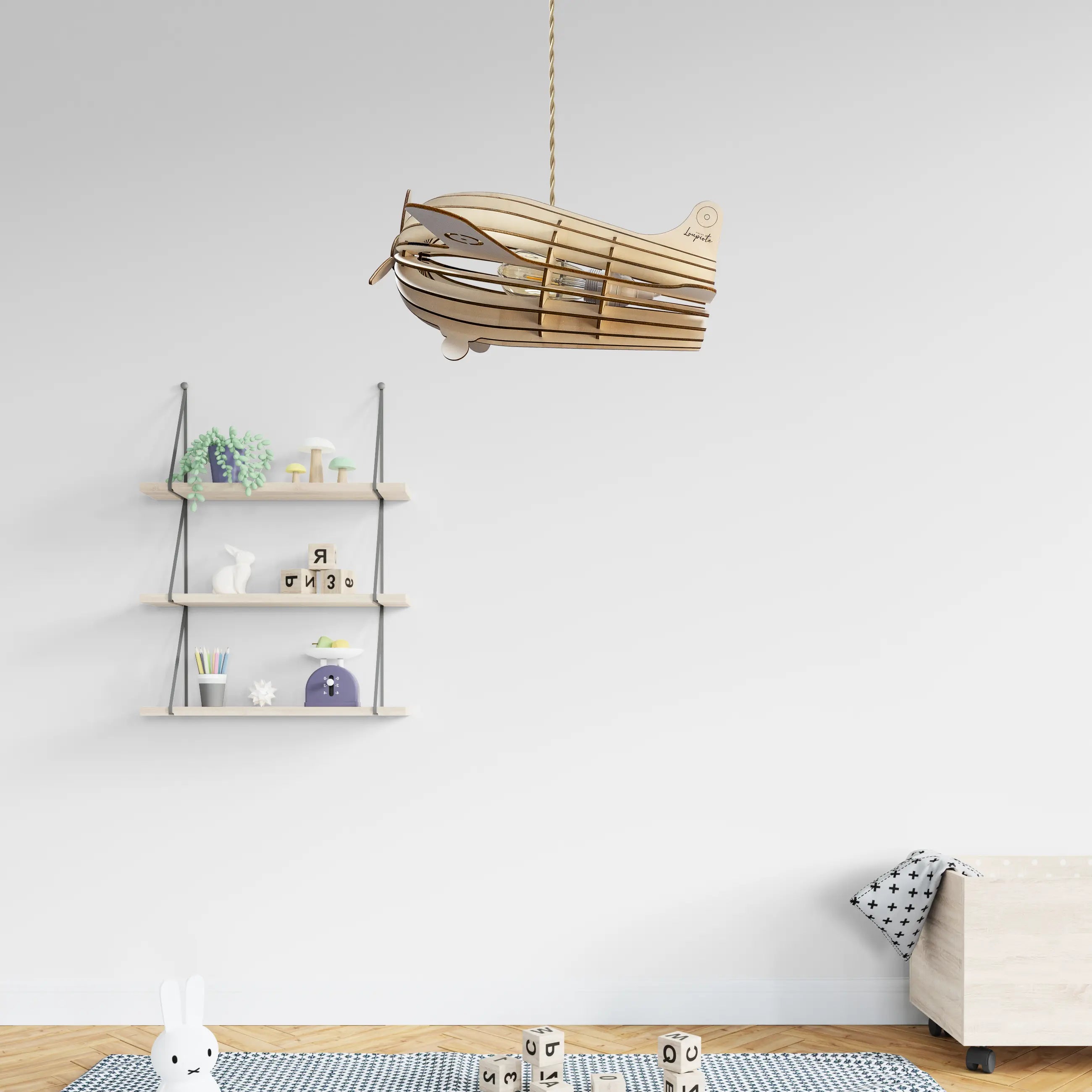 Antoine Pendant Light Airplane Wood