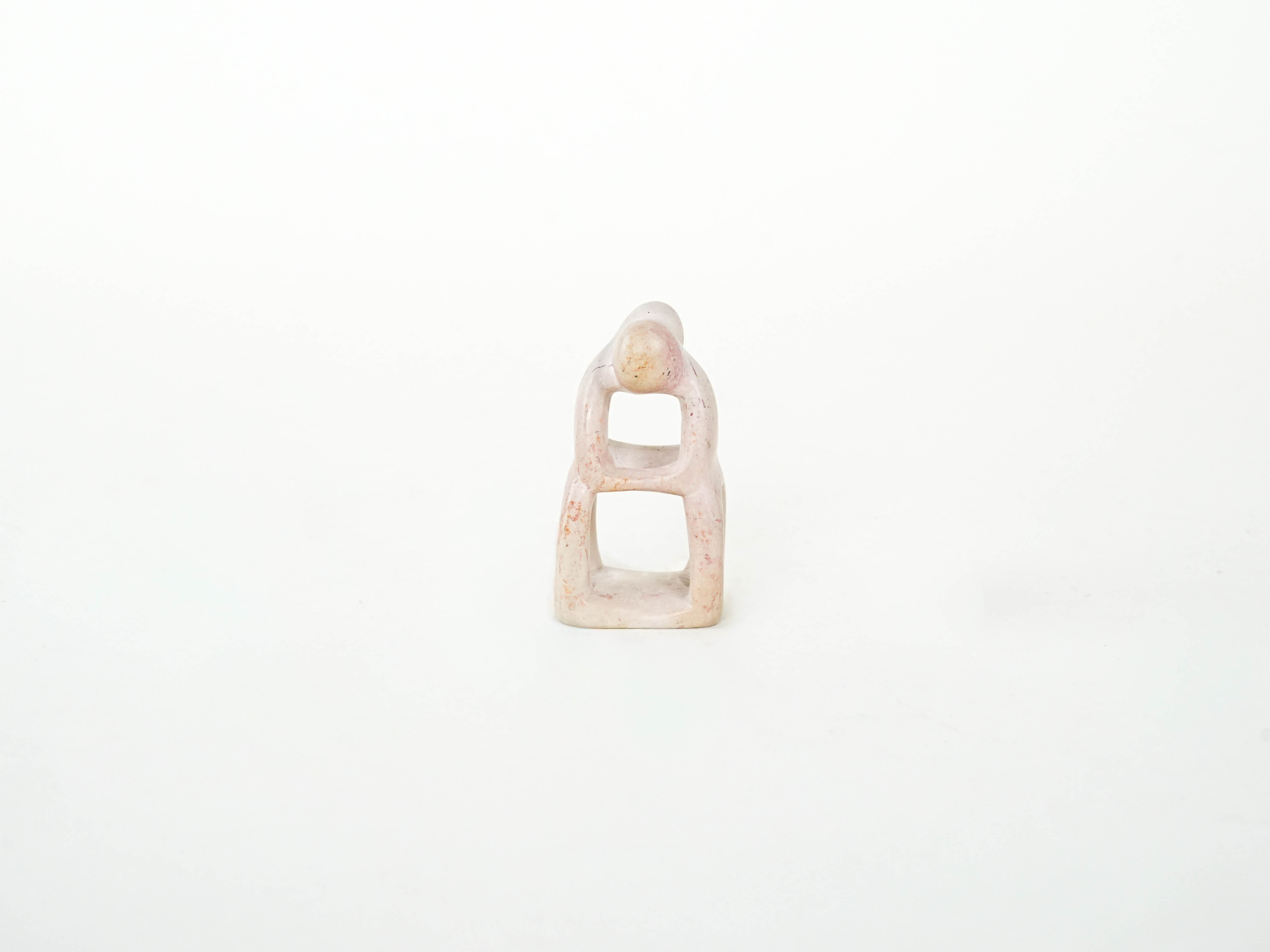 Abstrakte Skulptur Creme 1980er Jahre