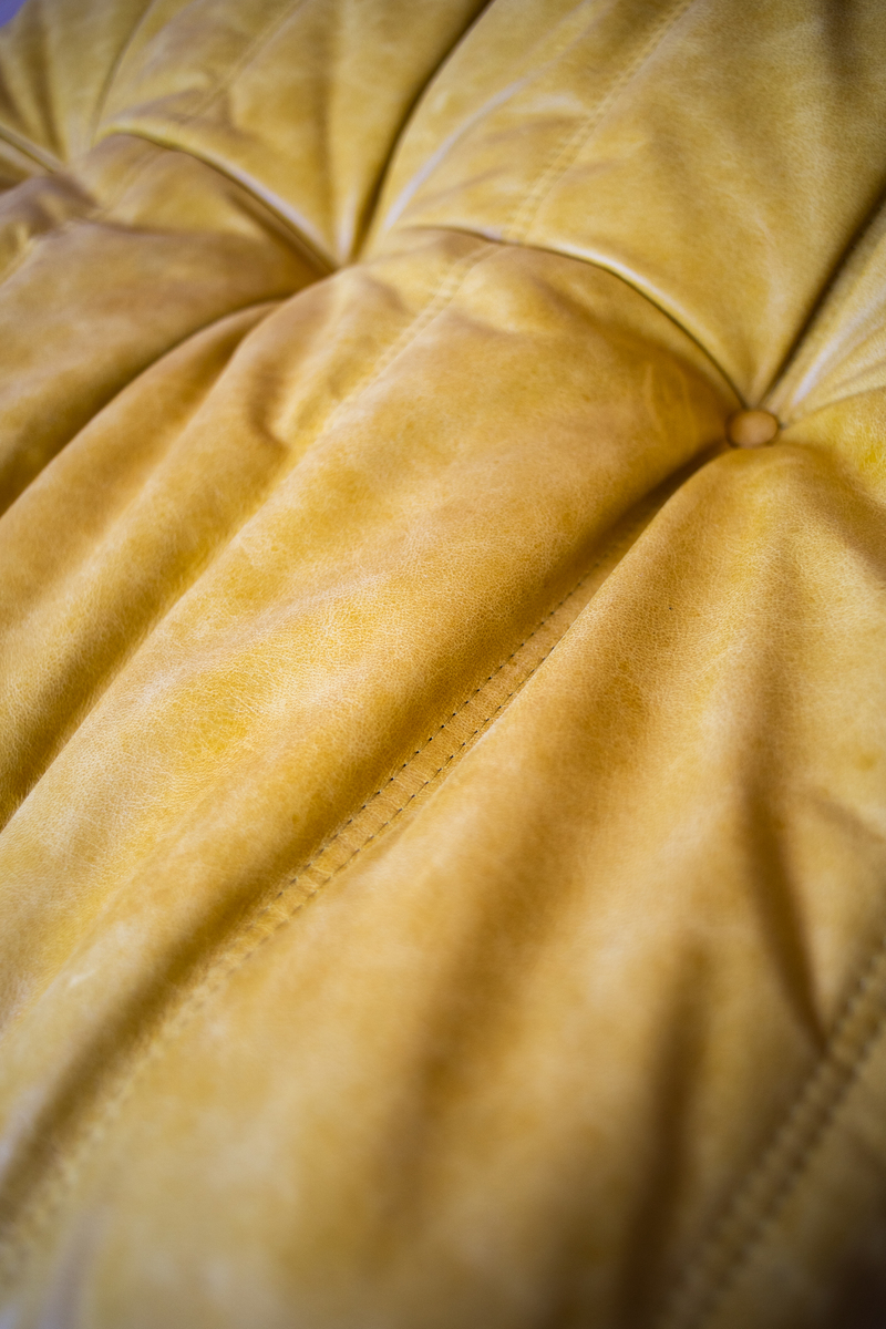 Divano Togo 2 posti pelle pull-up giallo