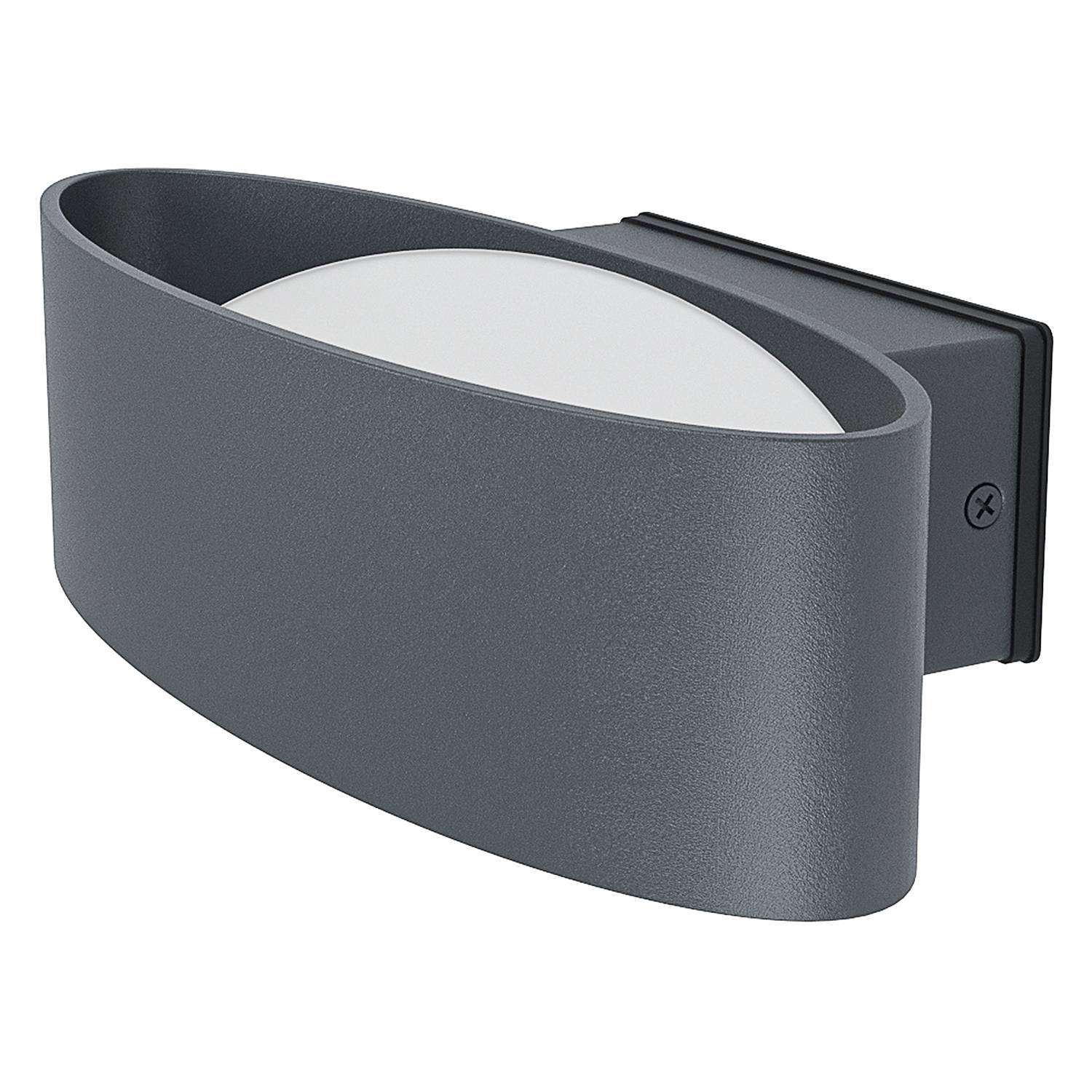 1-Flammig LED-Wandleuchte Chinoa Polycarbonat Aluminium Grau