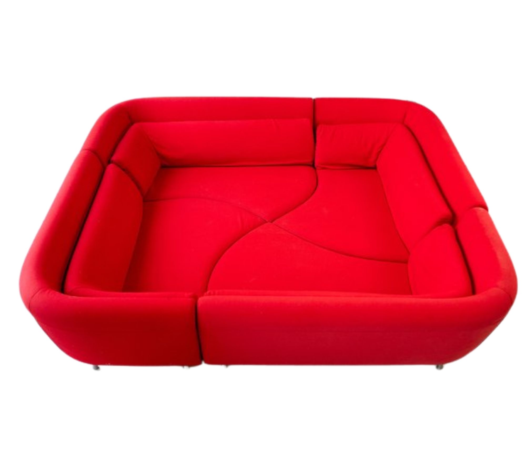 Vintage Yang Modulares Sofa Kvadrat Divina-Stoff Rot