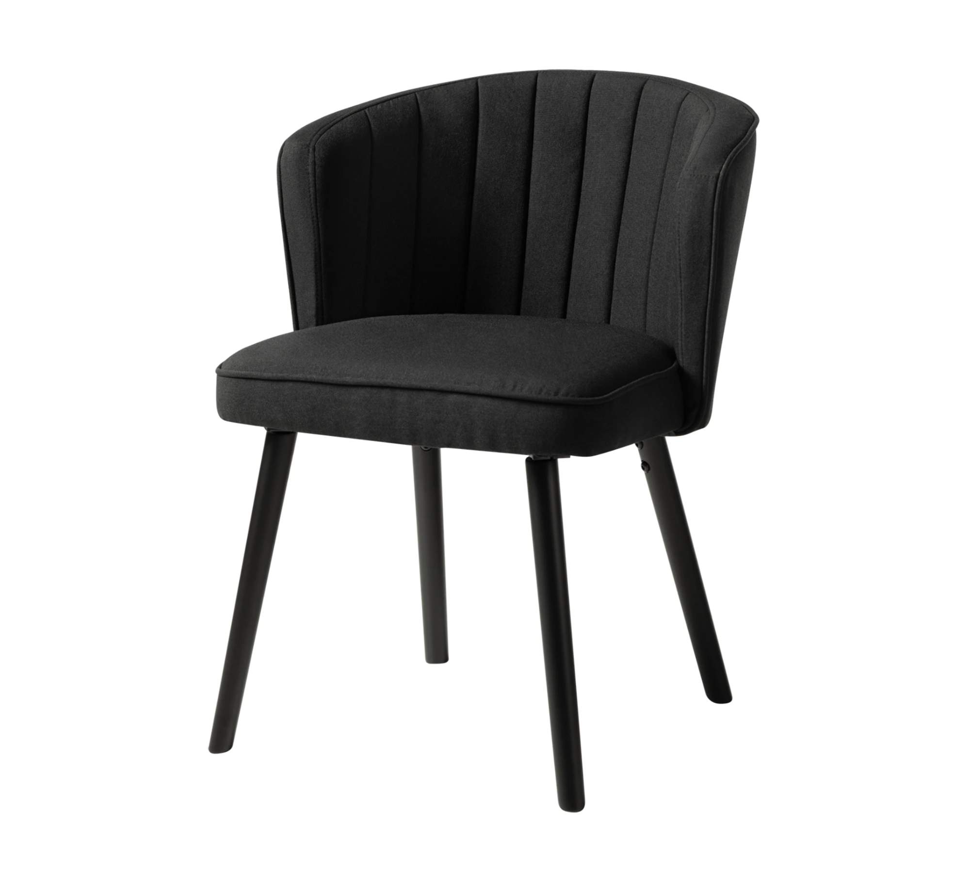 Upholstered chair woven fabric beech black