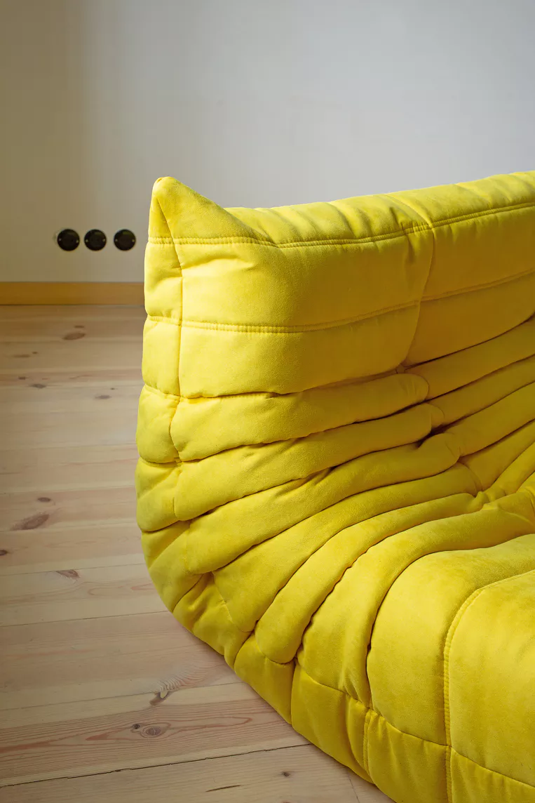 Togo Sofa 3-seater textile lemon yellow
