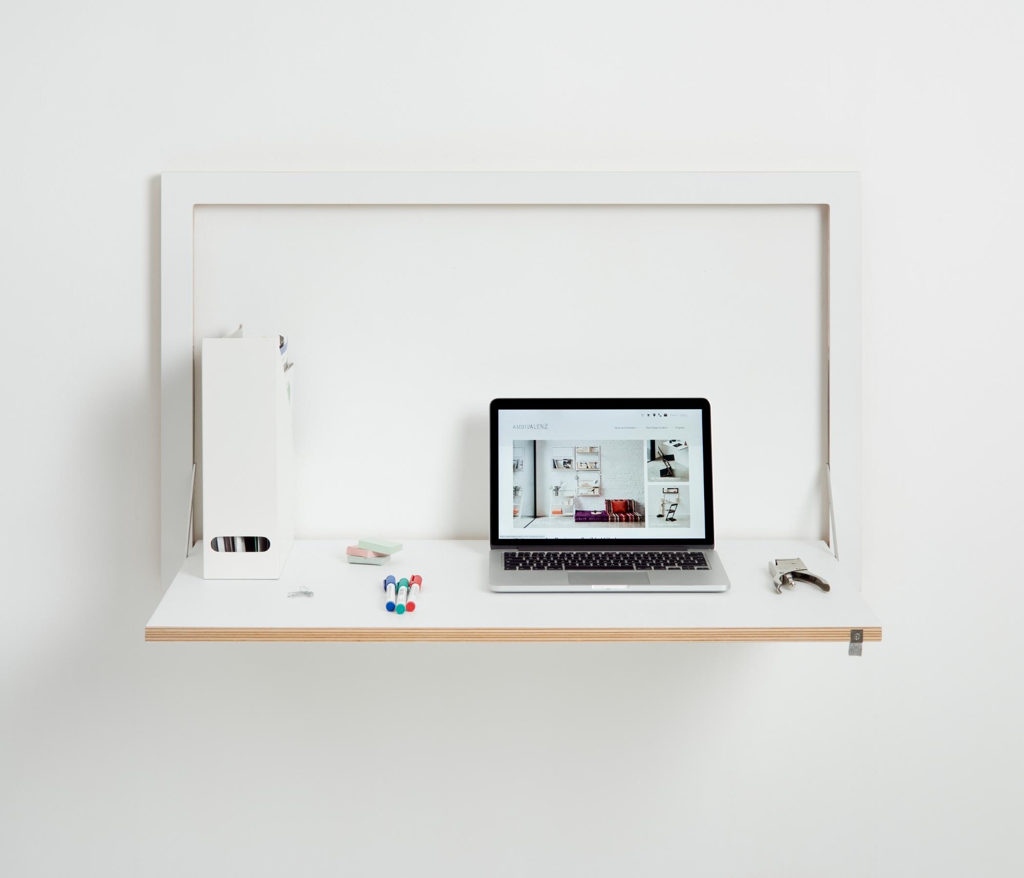 Fläpps Secretary Wood White 100 x 60 cm