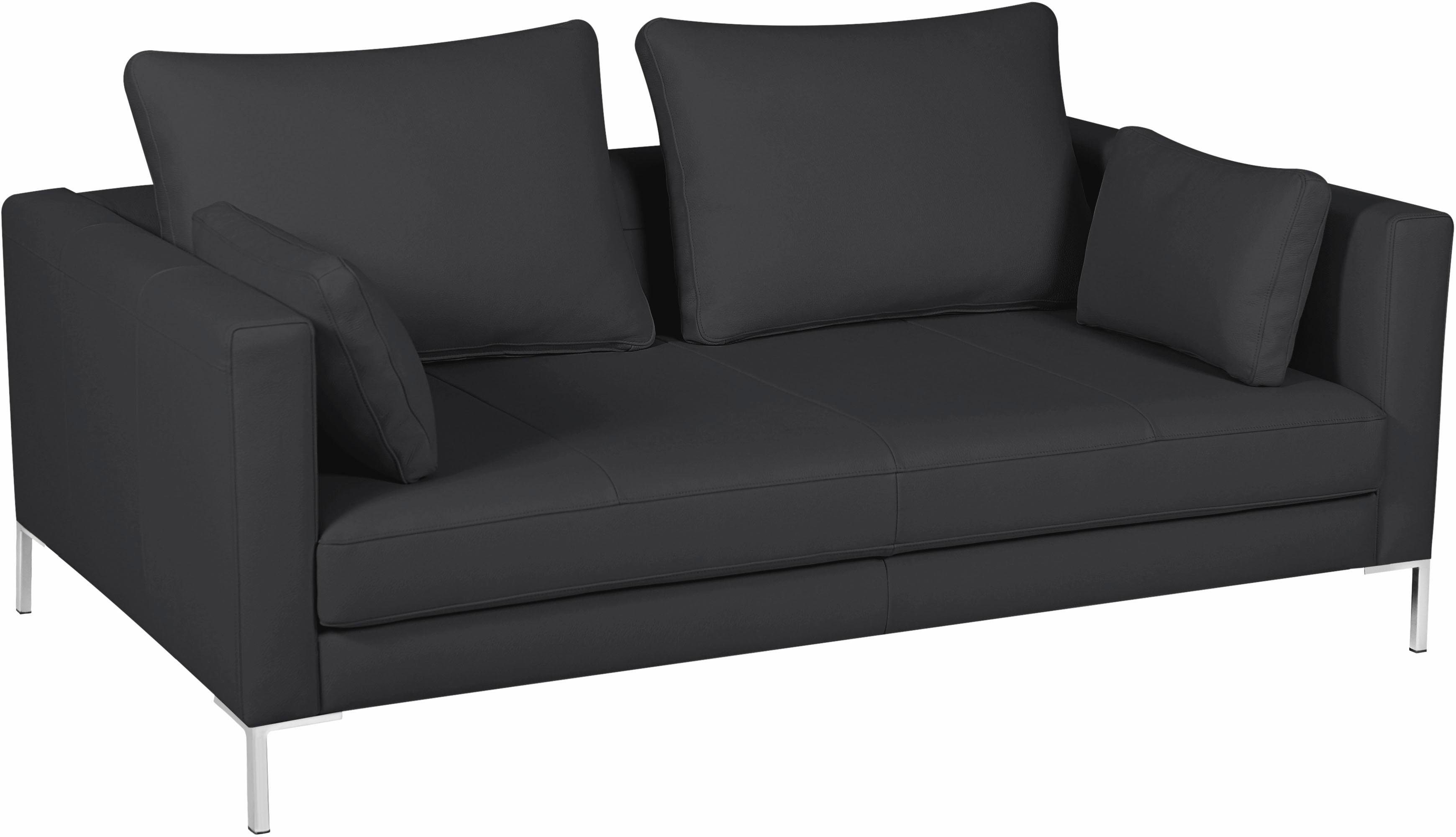 Marinus Sofa 2-Sitzer Leder Metall Dunkelgrau