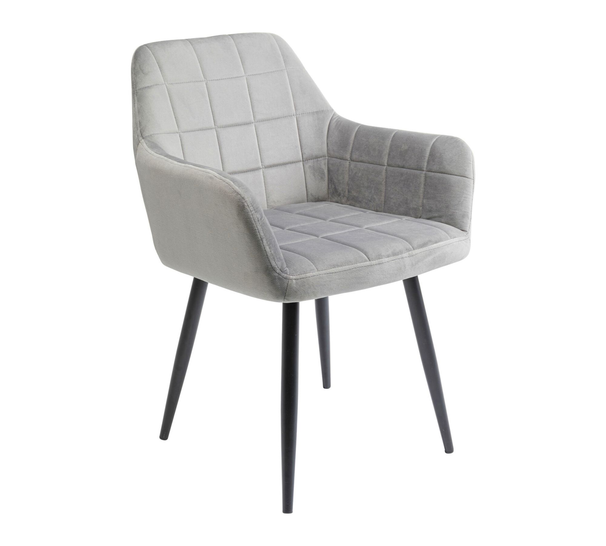 Armlehnstuhl Gesteppt Samt Grau 