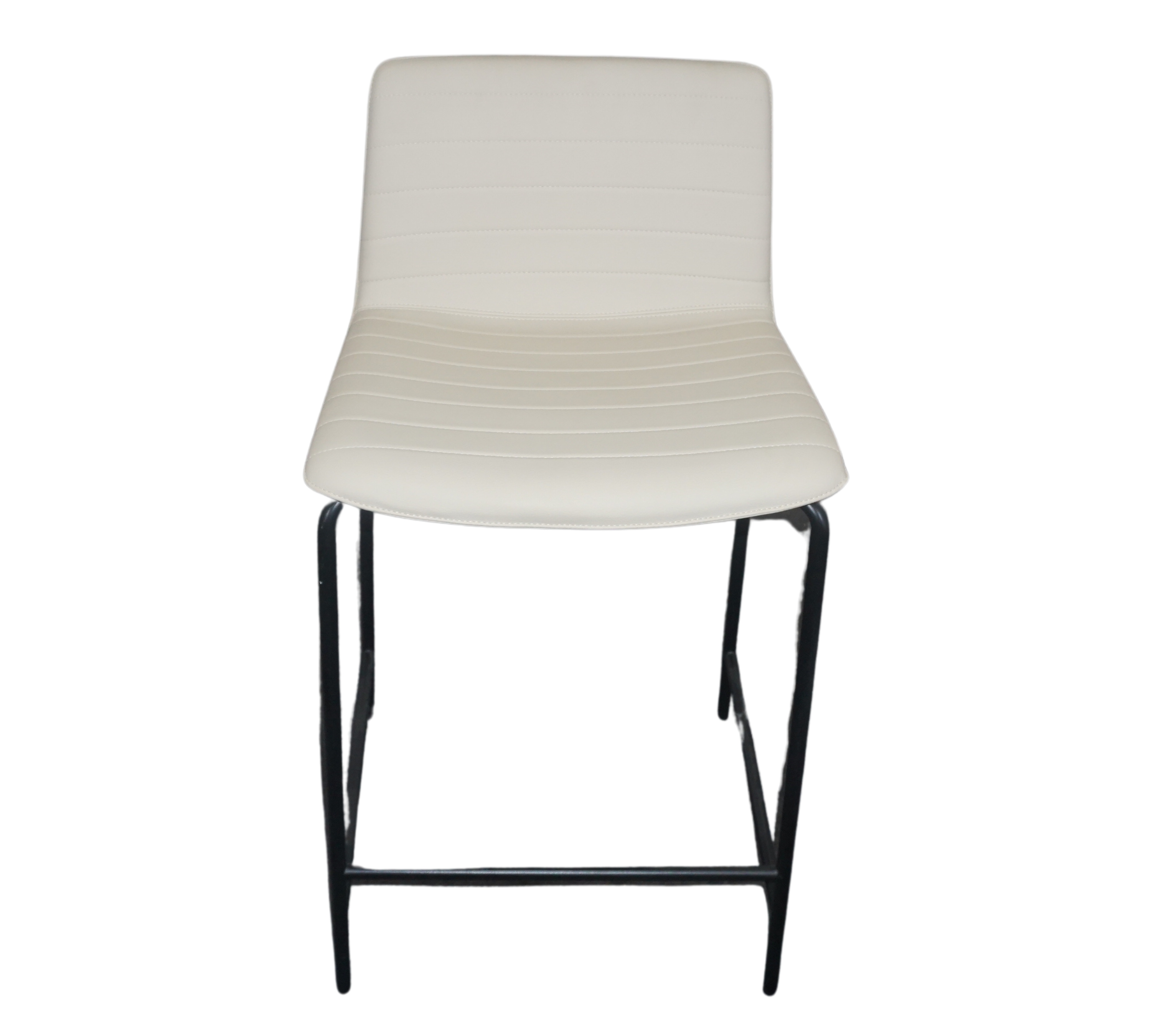 Flex Barhocker Leder Aluminium Weiß