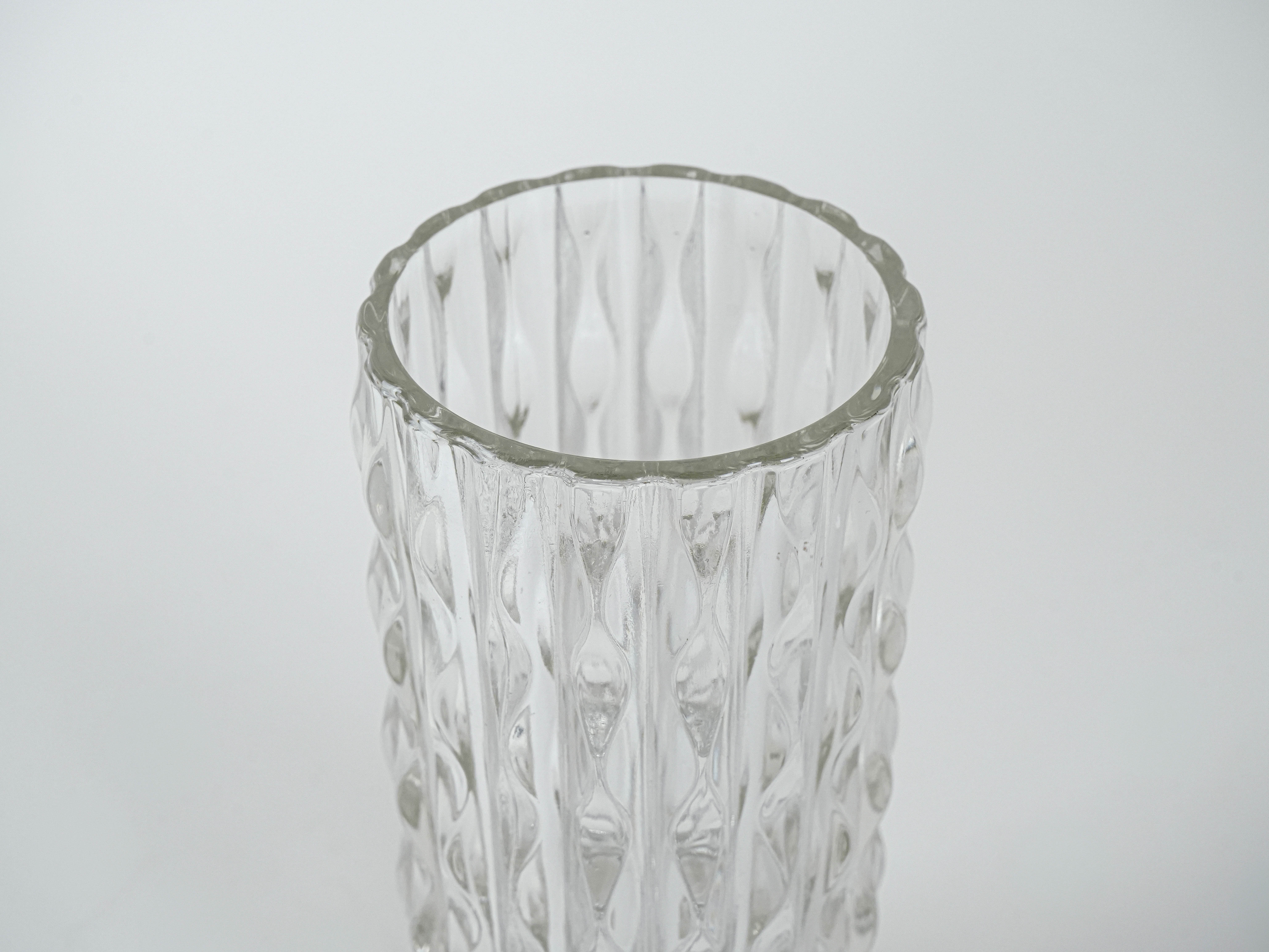Kristallvase Transparent 1960er Jahre