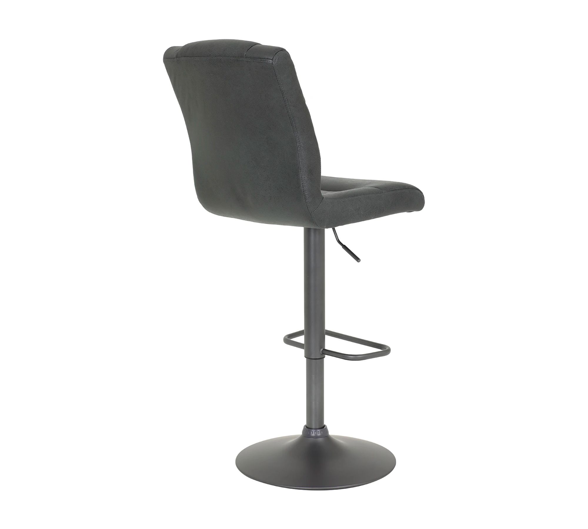 2x Bar stool Microfiber Steel Anthracite