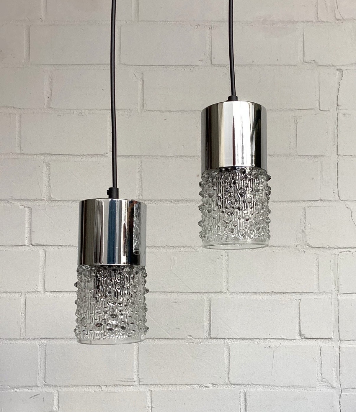 2-Flammige Pendelleuchte Silber Verchromt