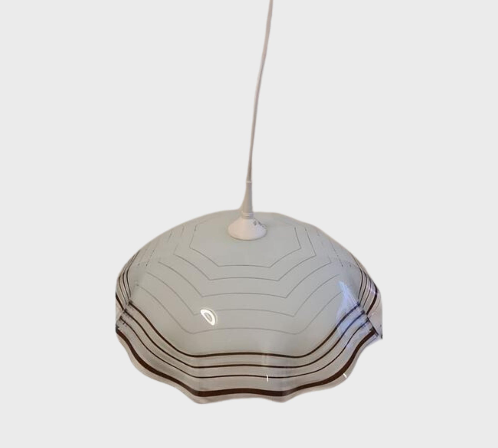 Pendant lamp glass brown white
