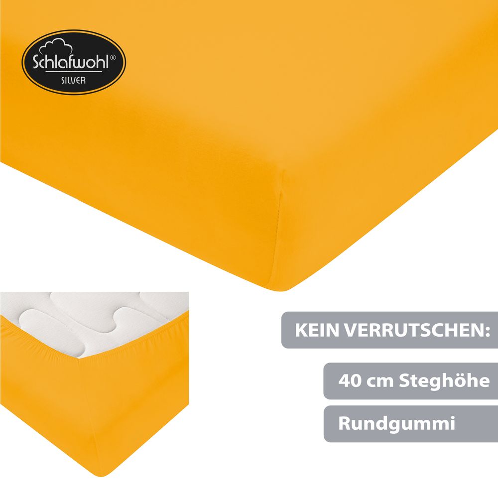 Spannleintuch für Boxspringbett aus Baumwolle Gelb