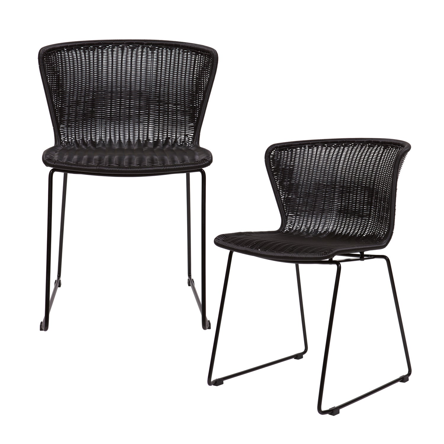 2x Wings Gartenstuhl Schwarz