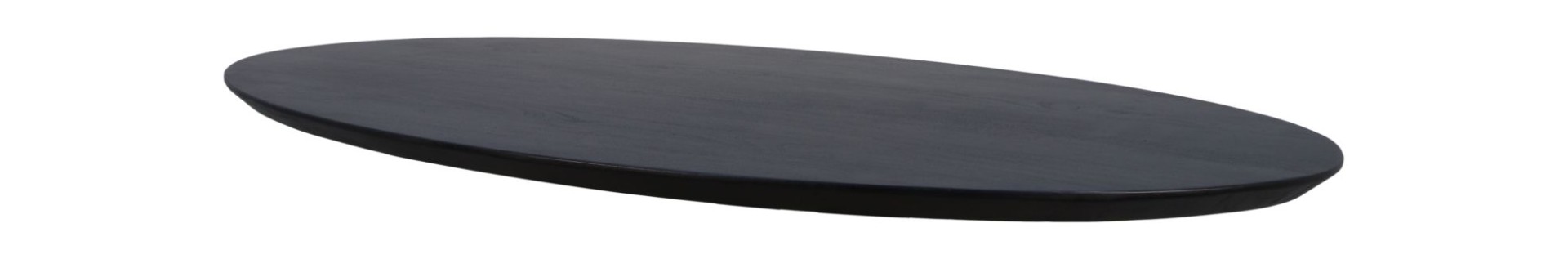 Ovale Zurich Tischplatte Akazienholz Schwarz