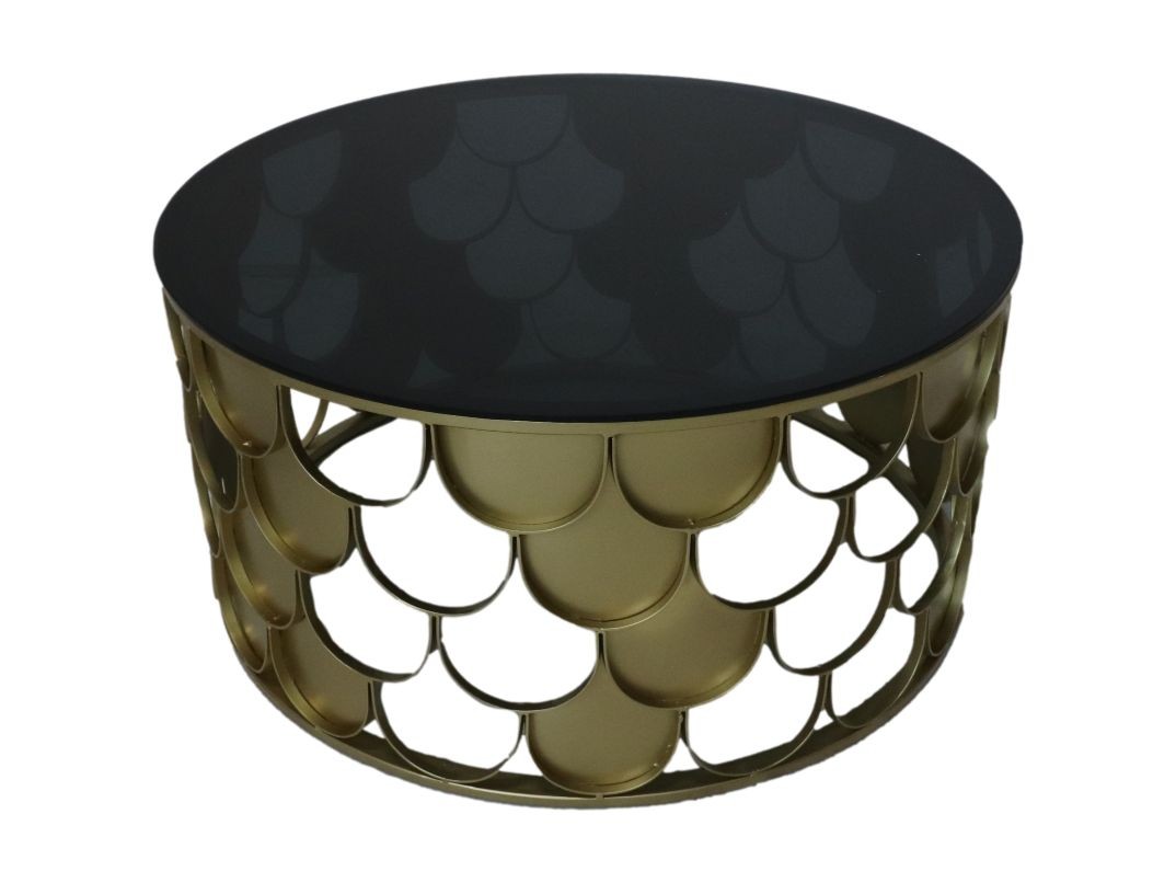 Runder Couchtisch Metall Glas ø80cm