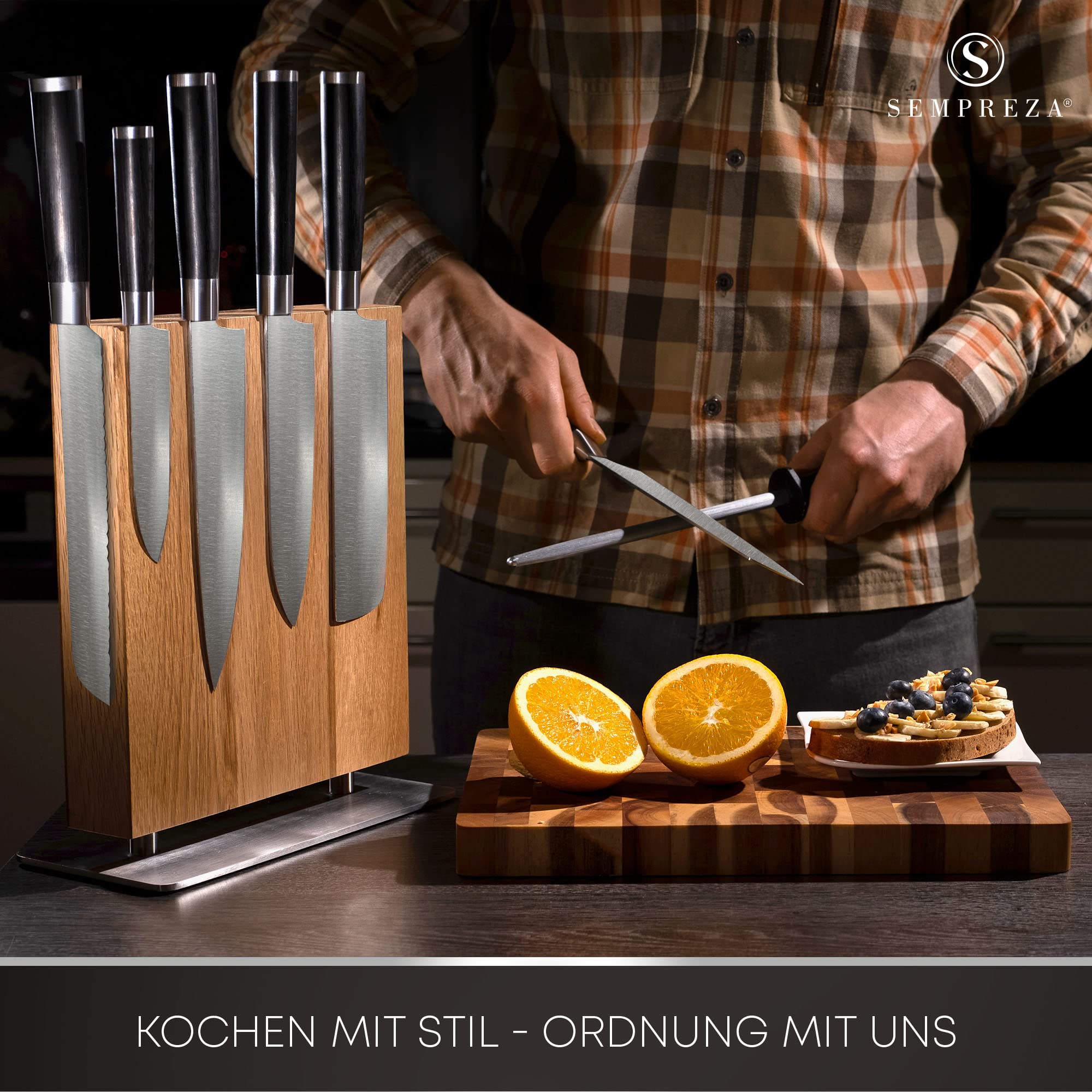 Messerblock Magnetisch Holz Natural