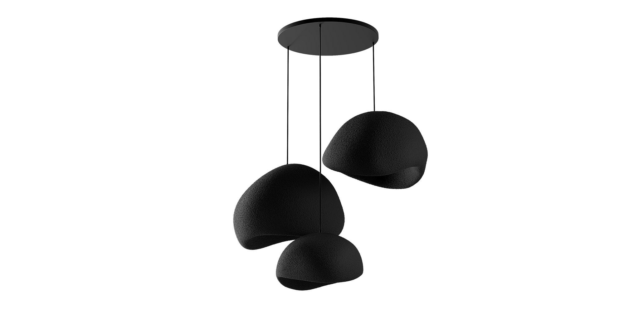 3-Flammig Wabi Sabi Mossgreys Pendelleuchte Schwarz