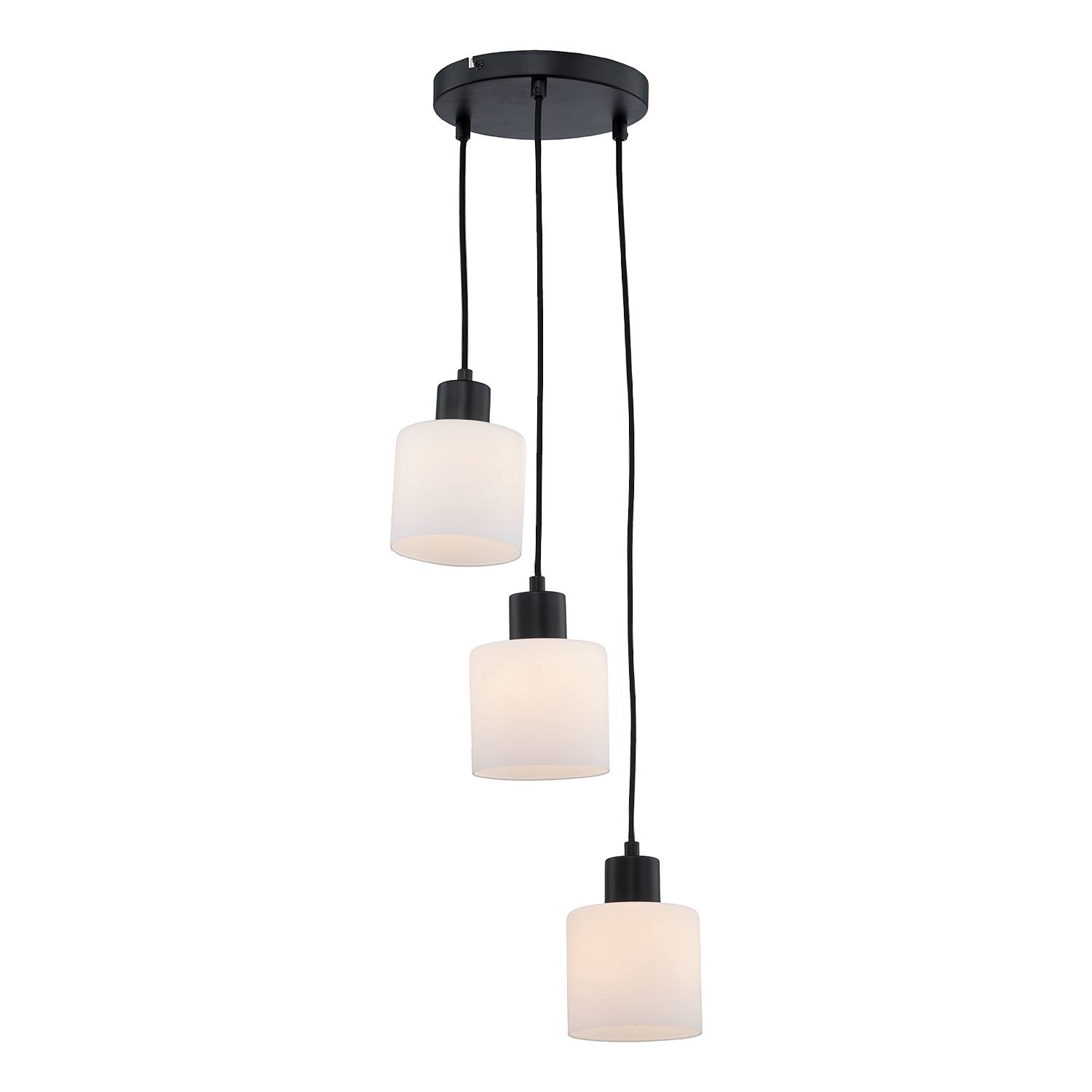 3-light pendant lamp Kolind metal opal glass