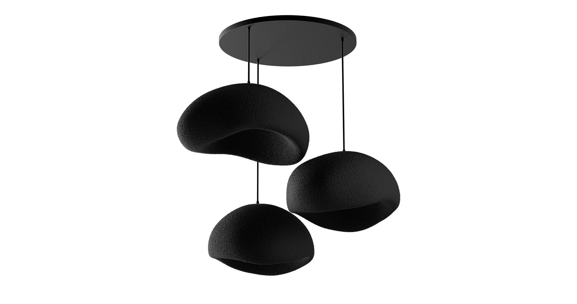 3-Flammig Wabi Sabi Haze & Hues Pendelleuchte Schwarz