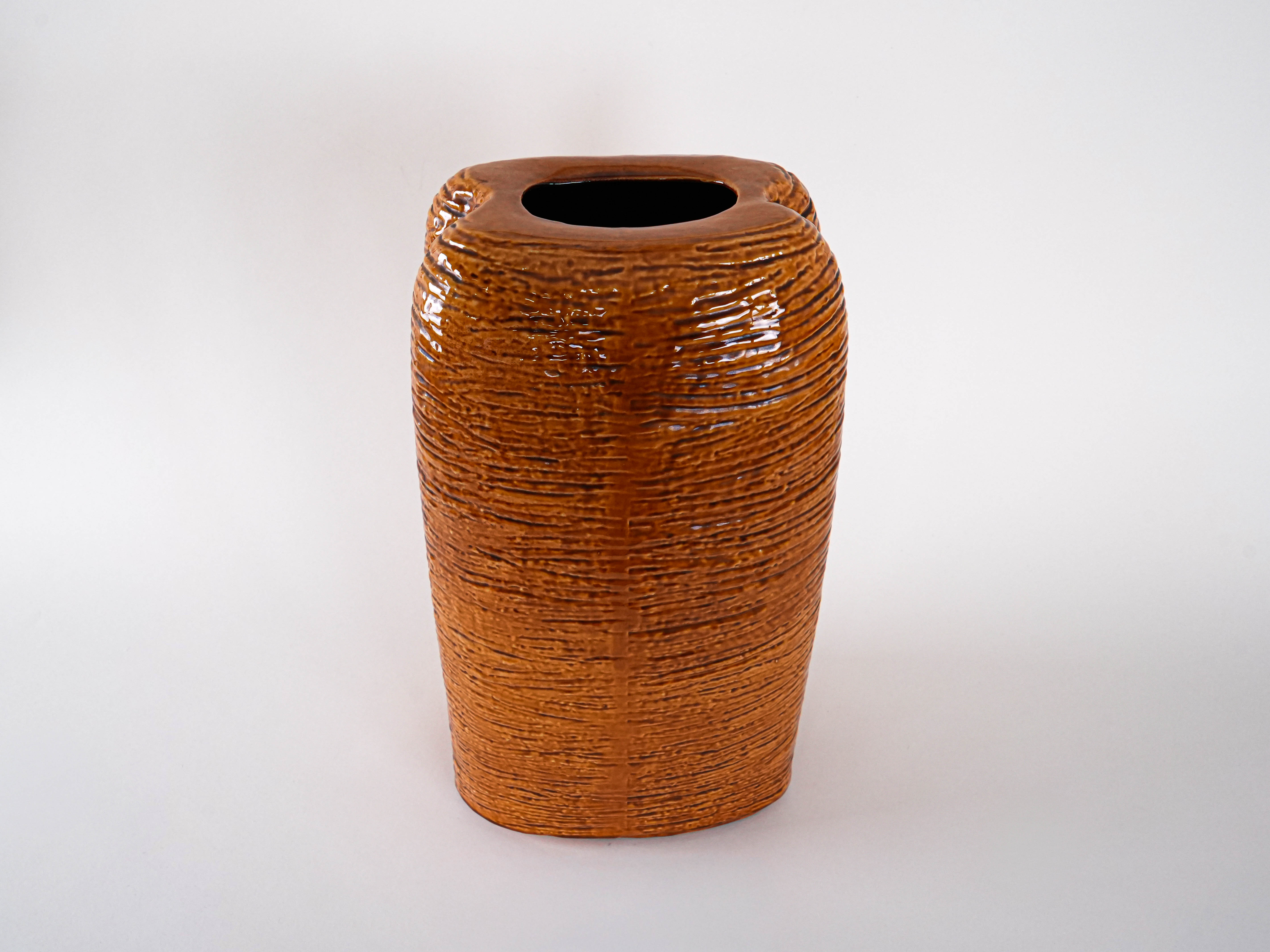 Keramikvase Braun