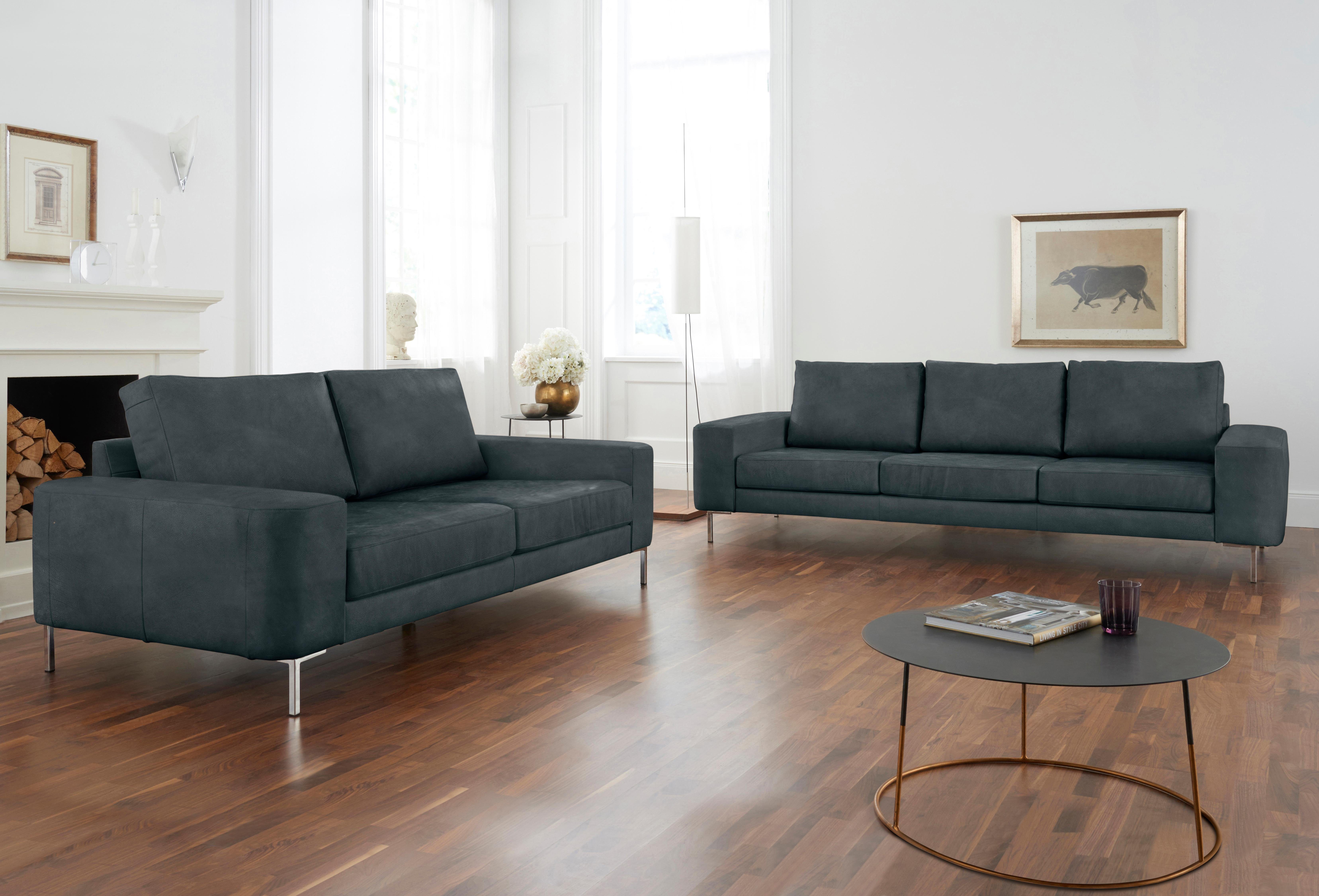 Lexgaard Sofa 3-Sitzer Rustico-Leder Metall Dunkelbraun