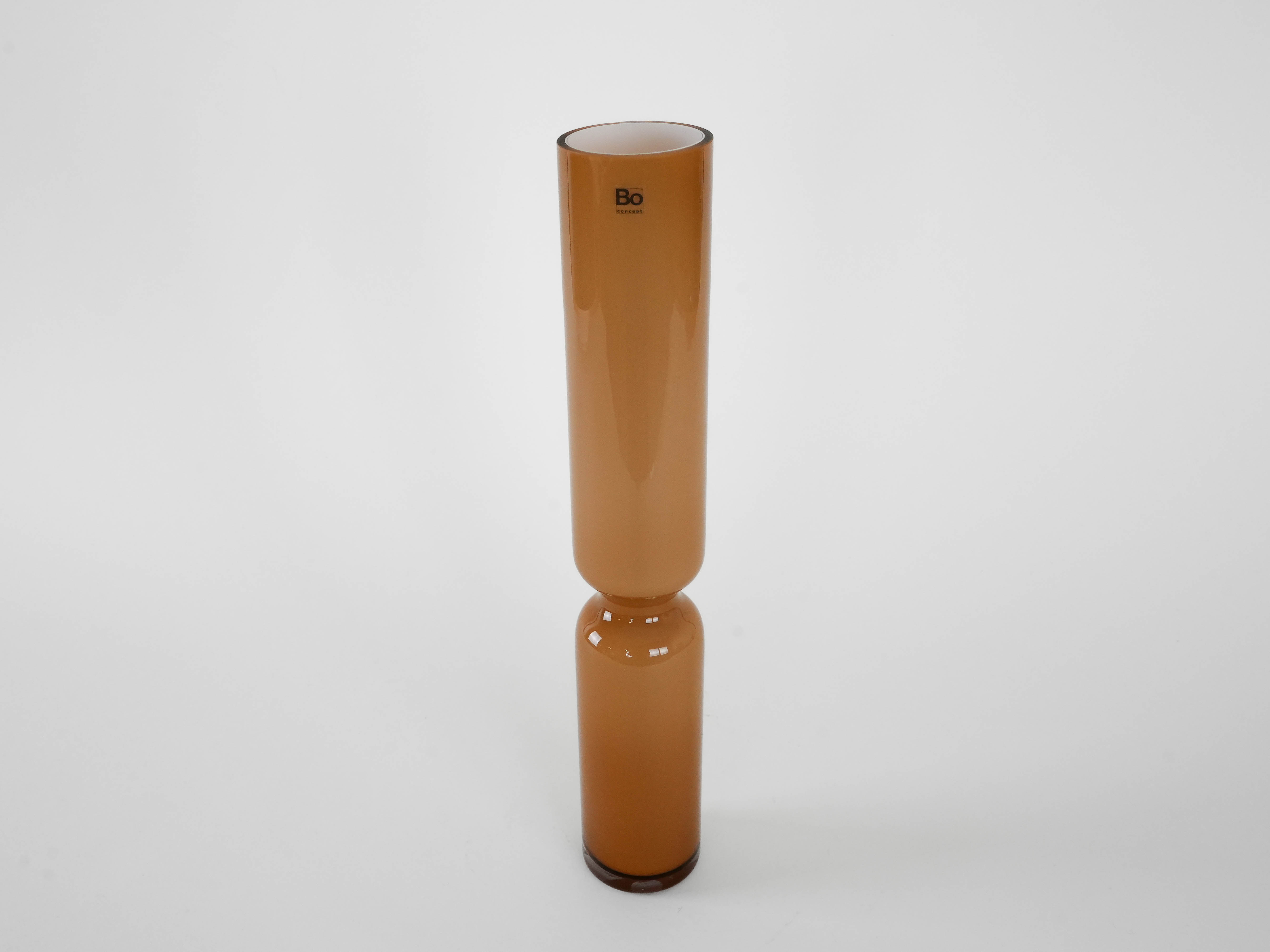 Glass vase brown 1980s