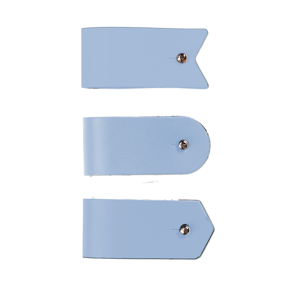 3x Flow Cable Storage 100% Recycled Leather Light Blue