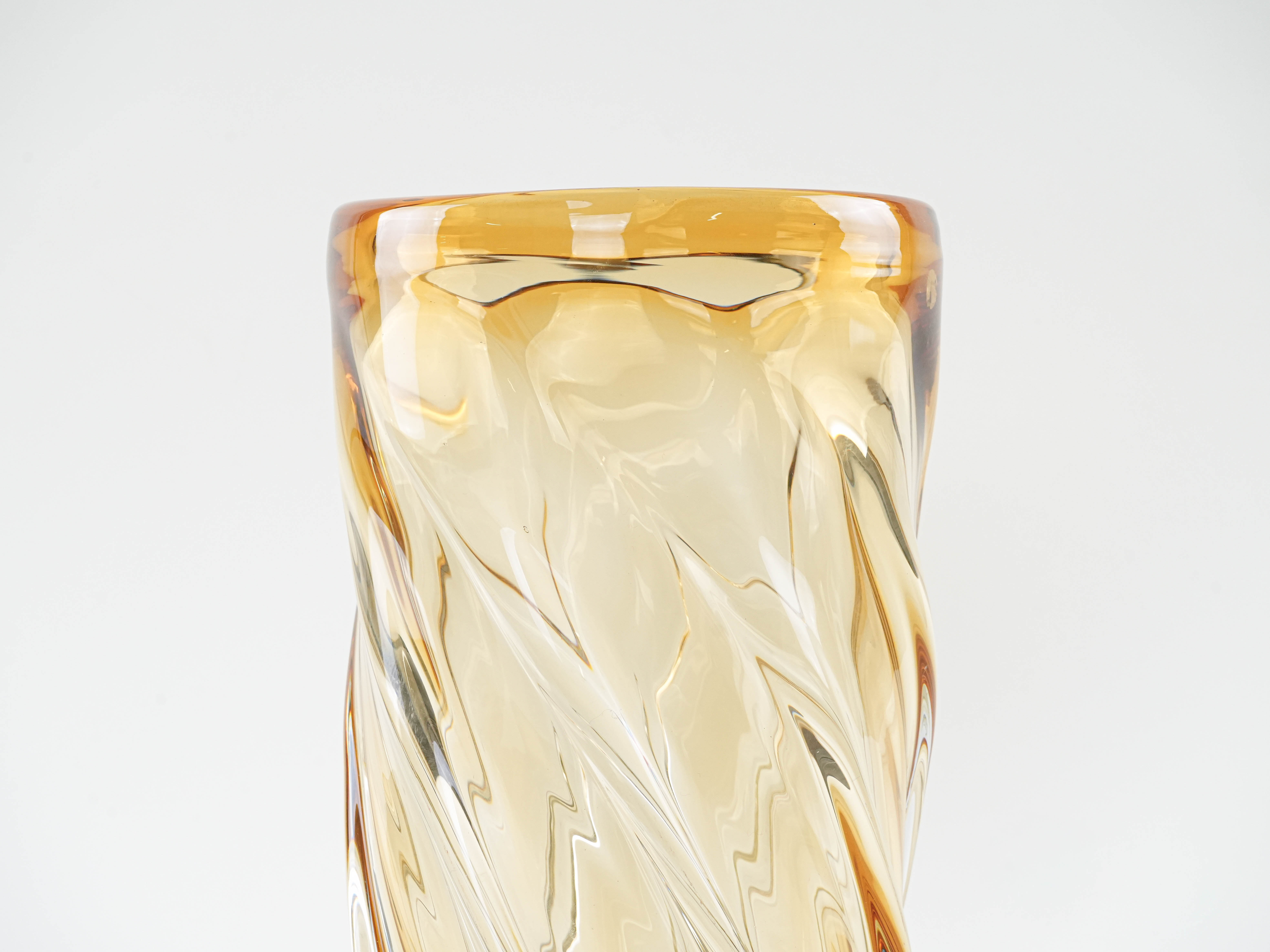 Decorative glass vase Yellow 1960s