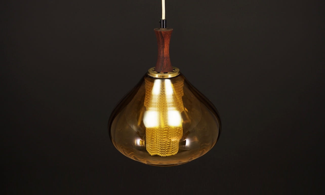 Vintage Pendant Lamp Glass Brown 1970s